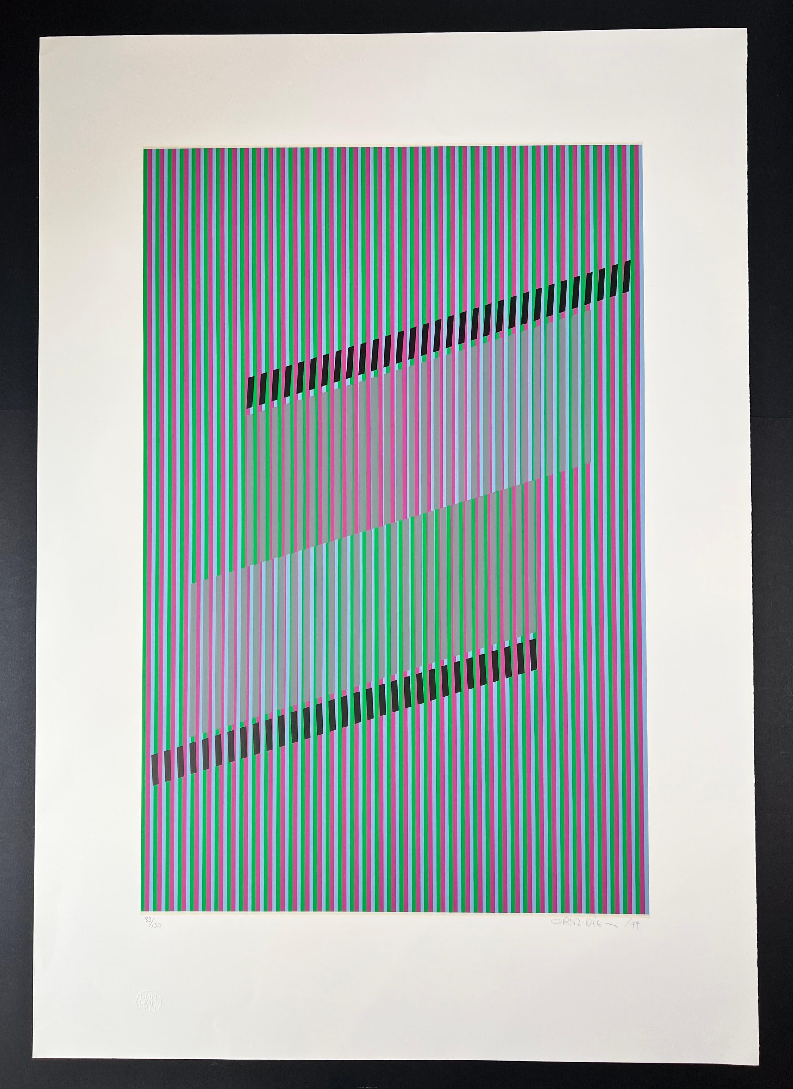 Carlos Cruz-Diez ( 1923 – 2019 ) – hand-signed Serigraphy on Arches paper – 1994 For Sale 1