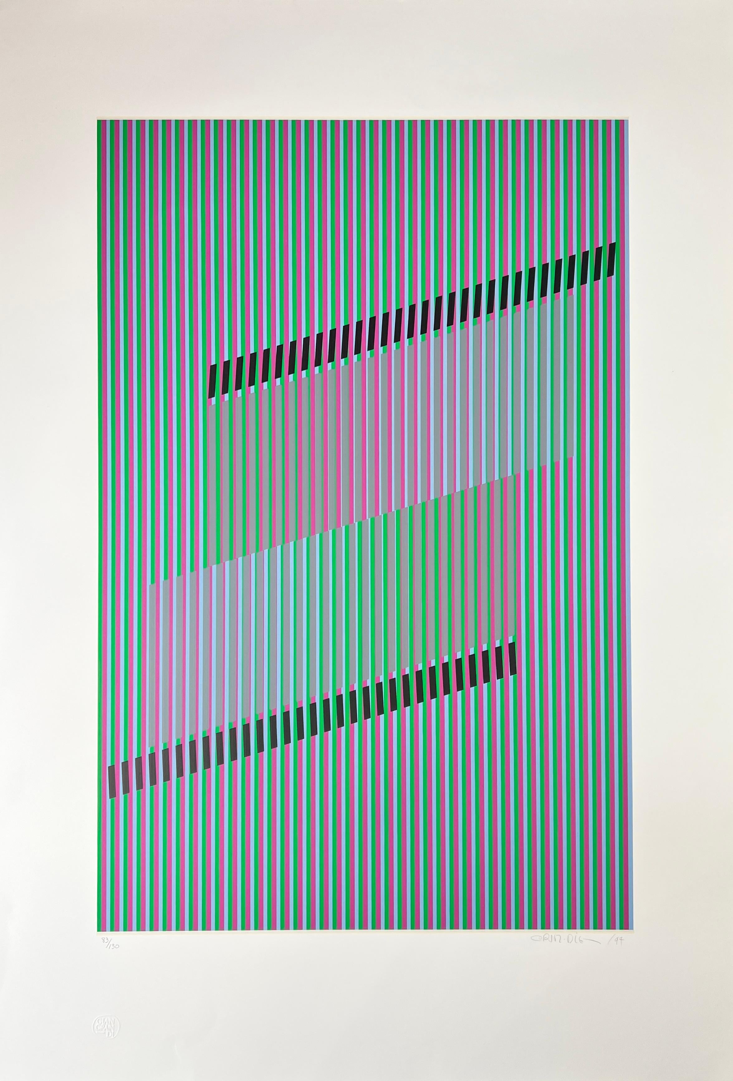 Carlos Cruz-Diez ( 1923 – 2019 ) – hand-signed Serigraphy on Arches paper – 1994