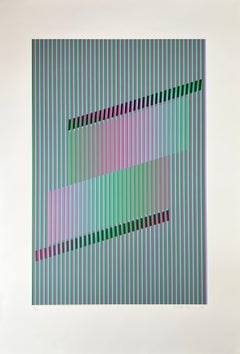 Vintage Carlos Cruz-Diez ( 1923 – 2019 ) – hand-signed Serigraphy on Arches paper – 1994