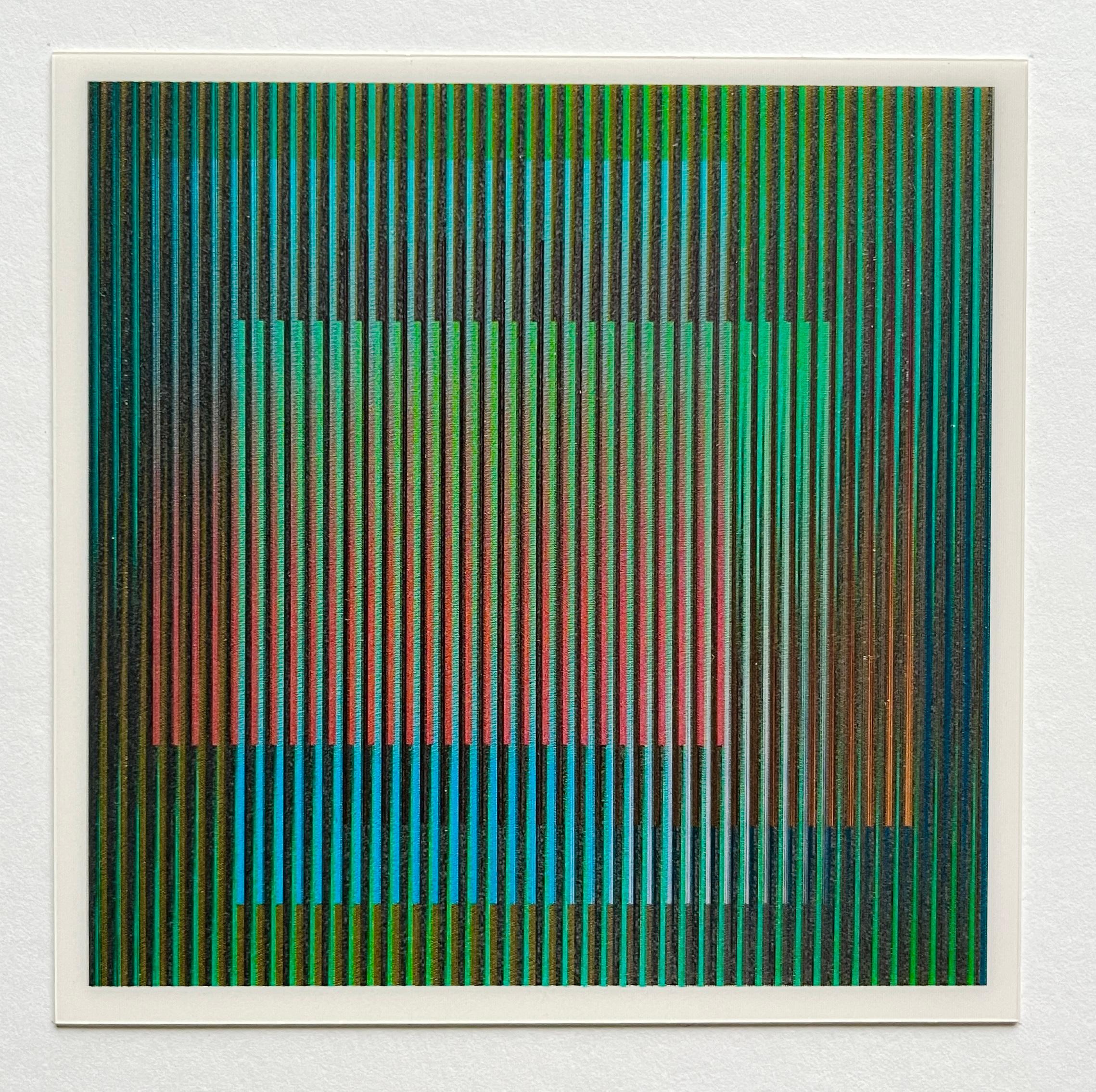 Chromointerference La Difference signed card - Print by Carlos Cruz-Diez