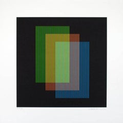 Color aditivo. original abstract littograph limited edition painting