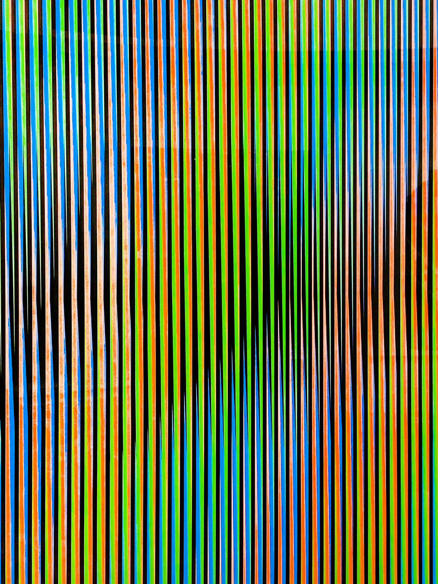 Induction Chromatique a Double Fréquence RGB - Kinetic Print by Carlos Cruz-Diez