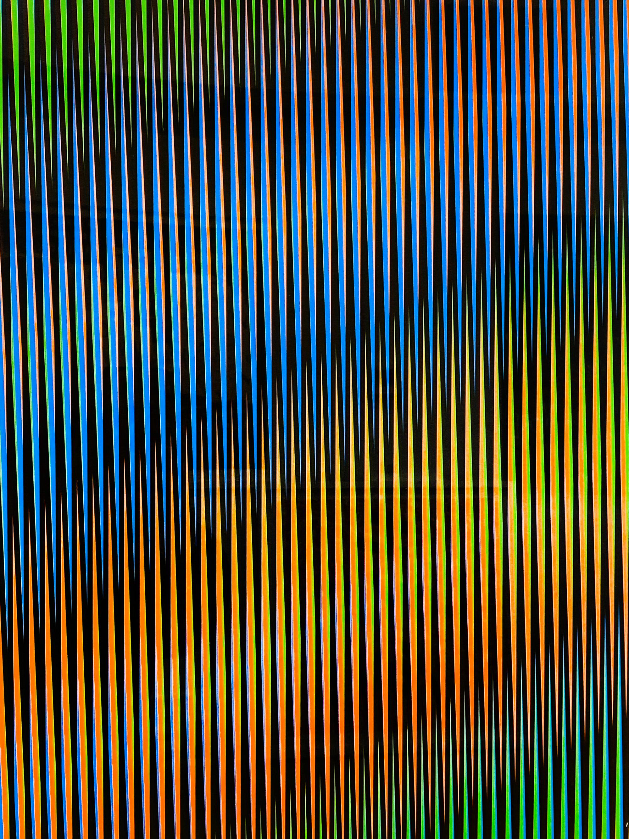 Induction Chromatique a Double Fréquence RGB - Kinetic Print by Carlos Cruz-Diez