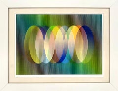 Oval 2 from the Serie Cardíaca Portfolio, Op Art Lithograph by Carlos Cruz-Diez