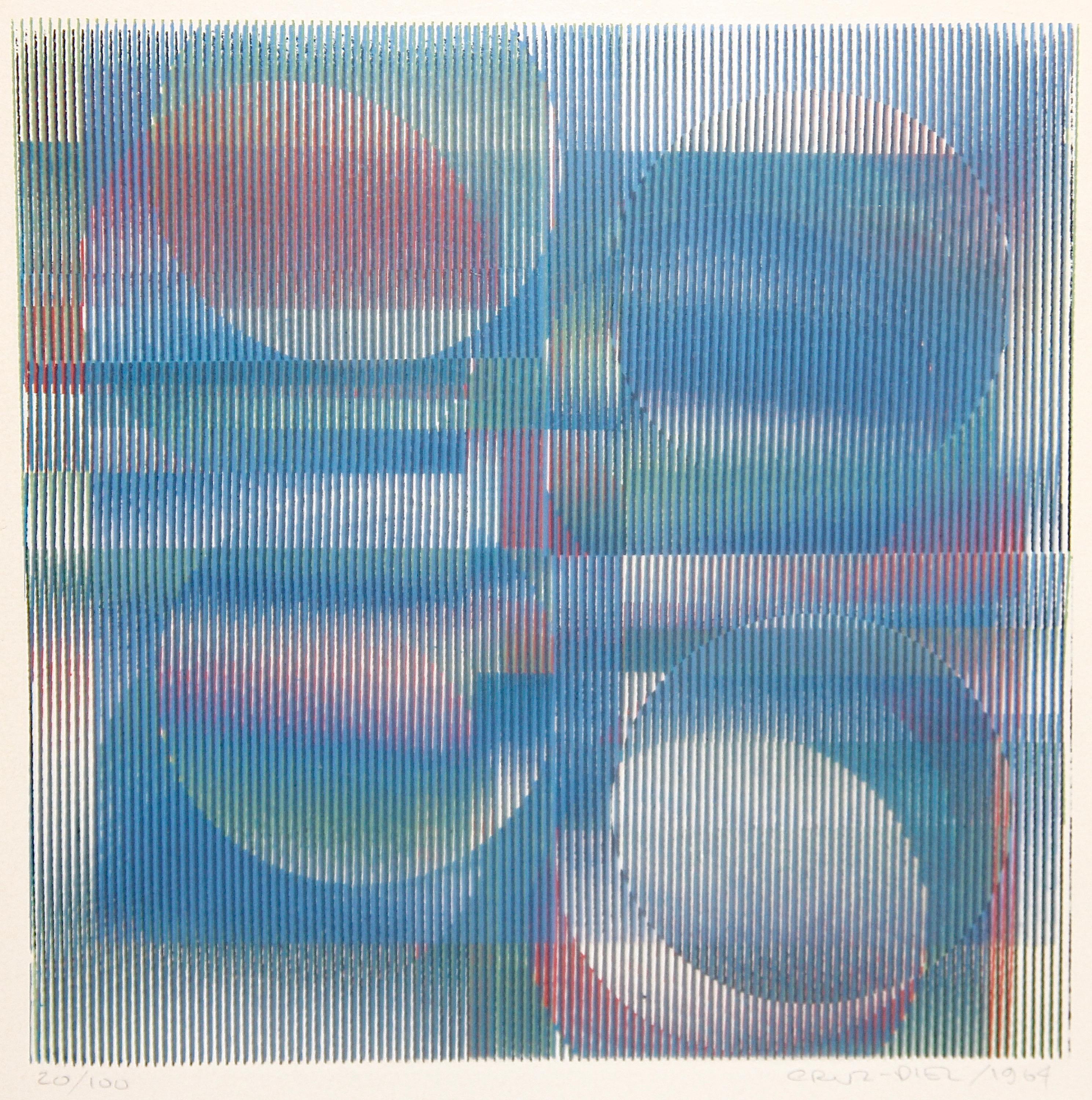 Carlos Cruz-Diez Abstract Painting - Untitled, 1964, Signed, dated and numbered