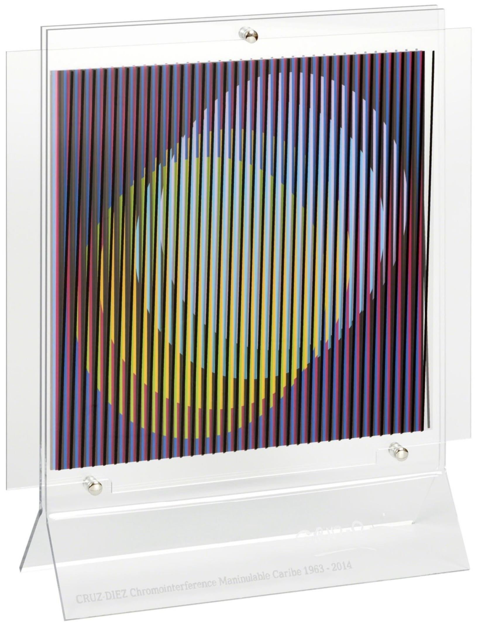 Carlos Cruz-Diez Abstract Sculpture - CARLOS CRUZ-DÍEZ - CHROMOINTERFERENCE MANIPULABLE CARIBE. Op Art Limited edition