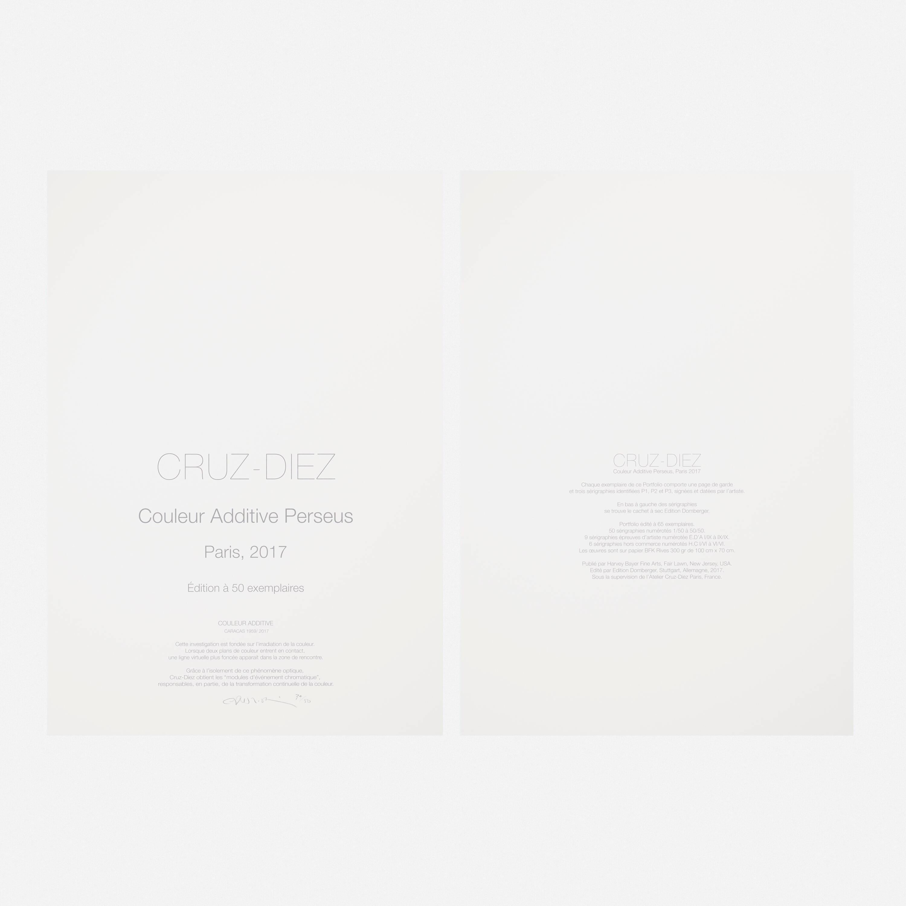 CARLOS CRUZ-DÍEZ - COULEUR ADDITIVE PERSEUS. Op Art. Edition limitée en vente 2