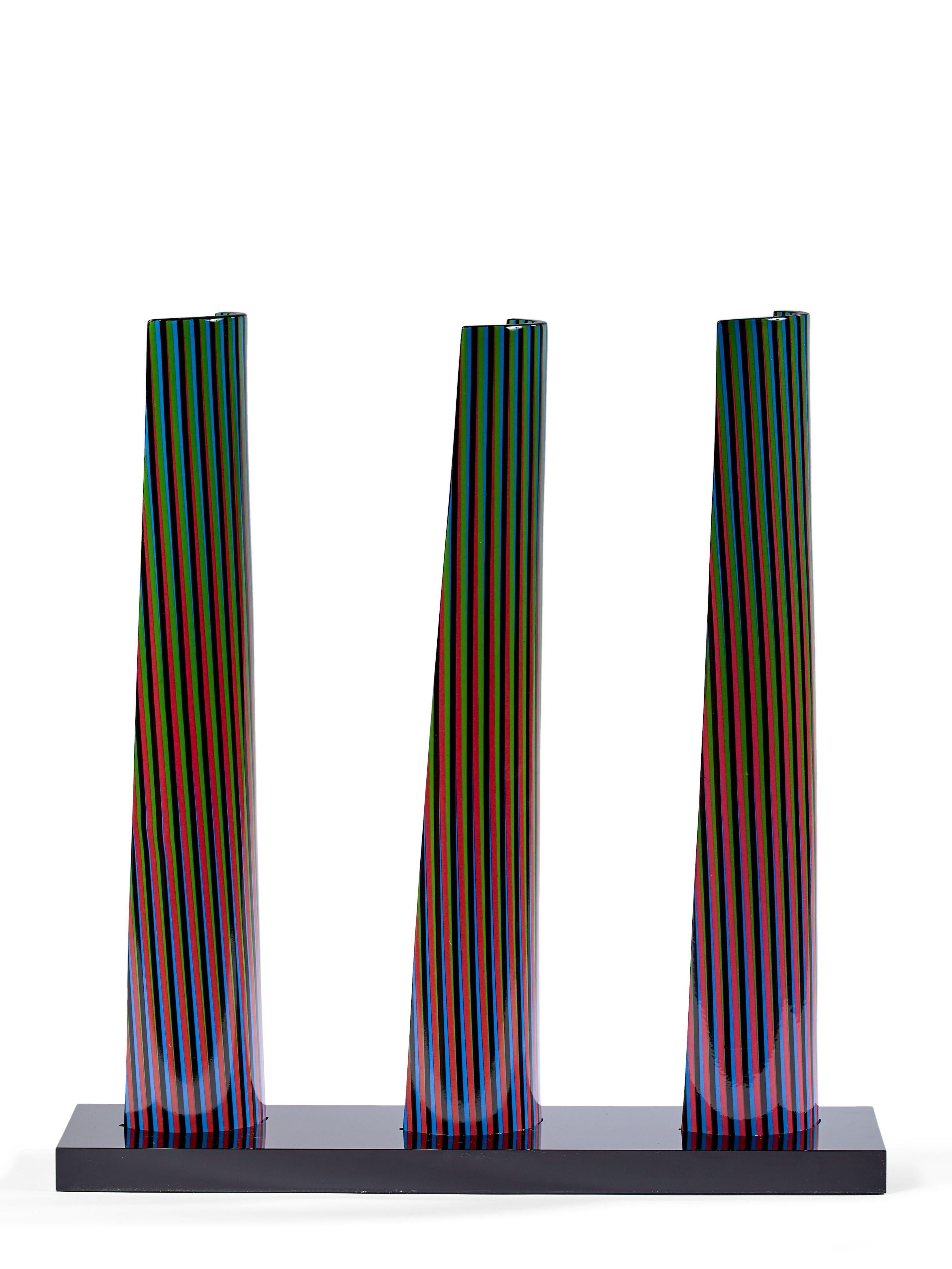 CARLOS CRUZ-DÍEZ - CROMOVELA TRIPTYCHON 13. Skulptur in limitierter Auflage. Op-Art im Angebot 1