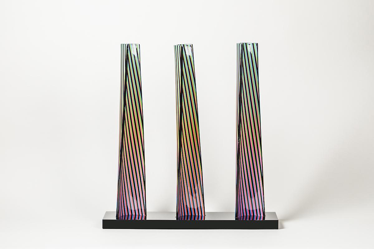 CARLOS CRUZ-DÍEZ - TRITTICO DI CROMOVELA 13. Scultura in edizione limitata. Op Art