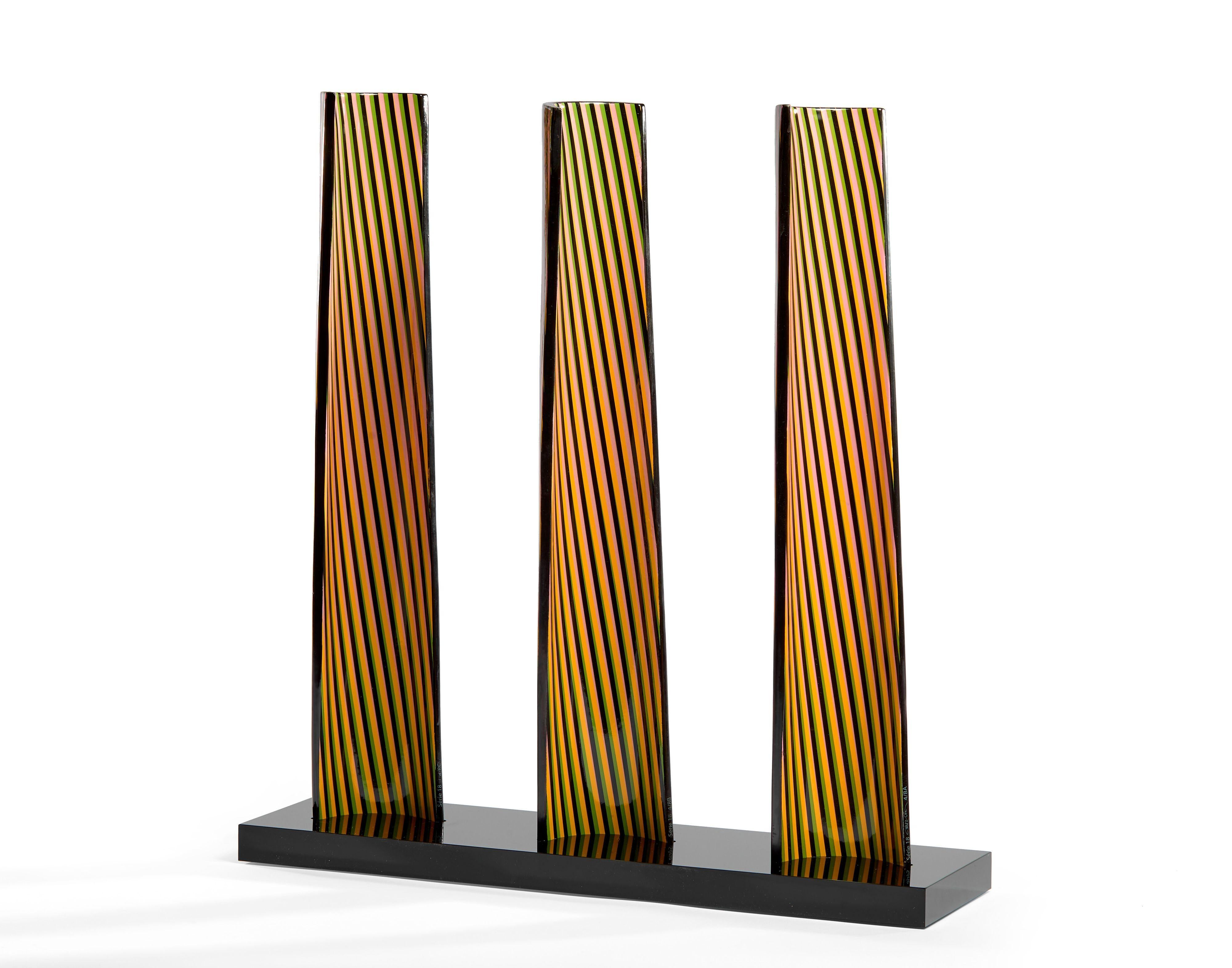 CARLOS CRUZ-DÍEZ - CROMOVELA TRIPTYCH 18. Limited edition sculpture. Op Art
