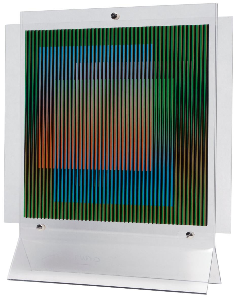 Carlos Cruz-Diez Abstract Sculpture - chromointerference manipulable