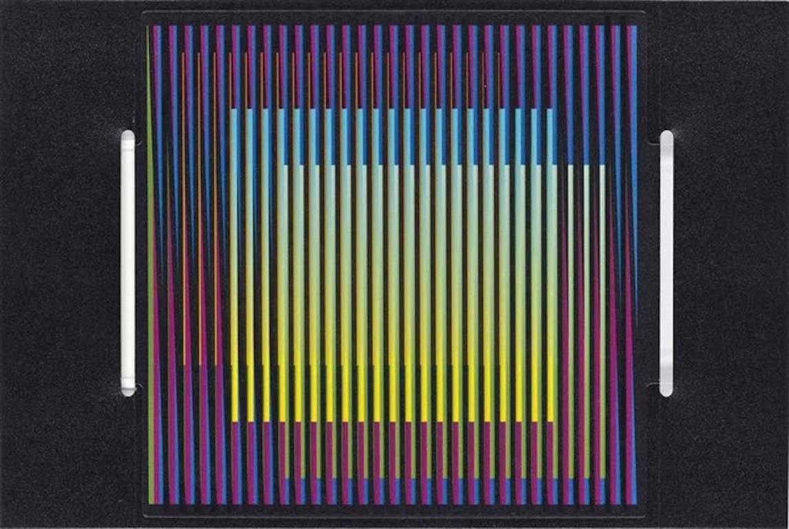 Carlos Cruz-Diez Abstract Sculpture – Cromointerferencia, bewegliche feria estampa