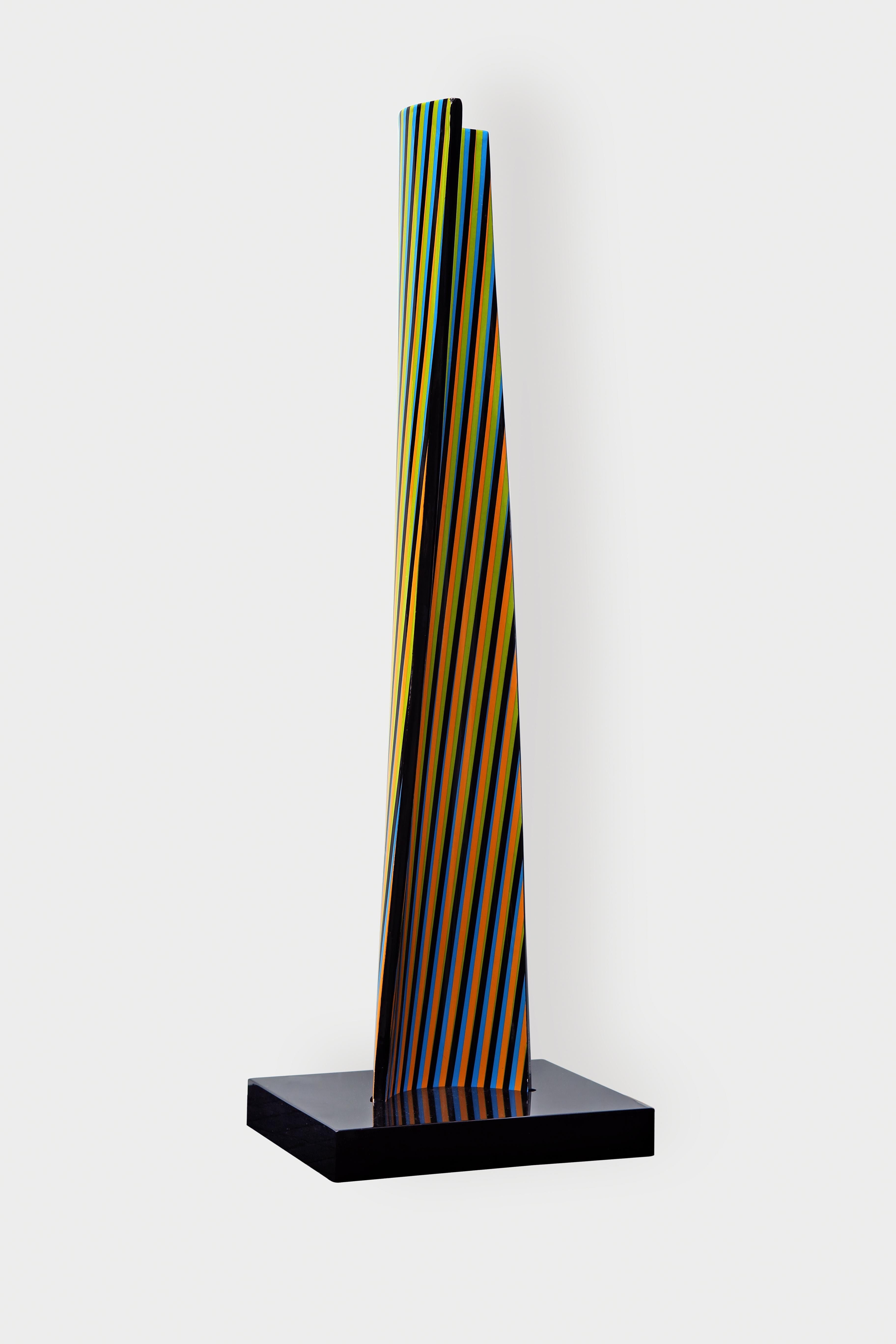 Cromovela A serie 21. Polychrome ceramic stele Ed 2/20 - Sculpture by Carlos Cruz-Diez