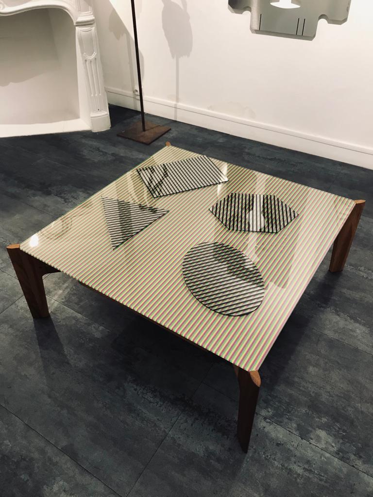 Carlos Cruz-Diez Abstract Sculpture - Table Chromointerference - Harmonie A