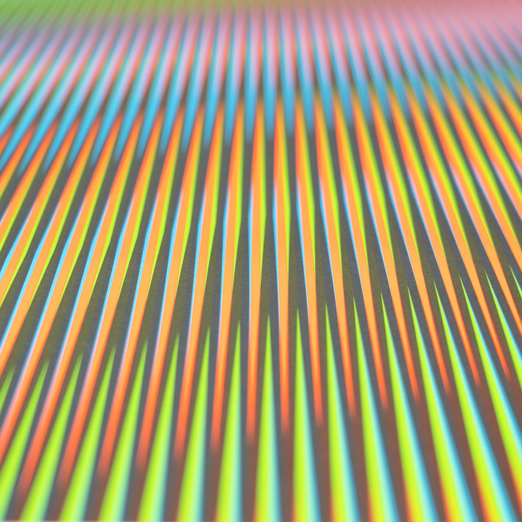 'Friday' color lithograph from the Week Series. 

Made by Carlos Cruz-Diez in Venezuela, circa 2013.

Edition 75 hand signed.

About the artist:
Carlos Cruz-Diez’s vivid studies of color, light, pattern, and perception helped pioneer kinetic