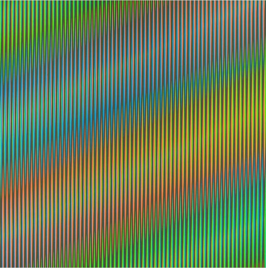 'Tuesday' color lithograph from the Week Series. 

Made by Carlos Cruz-Diez in Venezuela, circa 2013.

Edition 75 hand signed.

About the artist:
Carlos Cruz-Diez’s vivid studies of color, light, pattern, and perception helped pioneer kinetic