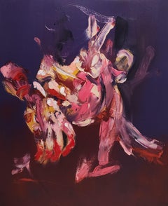"DÍA LIBRE" Pintura al óleo abstracta 36" x 30" pulgadas por Carlos Delgado