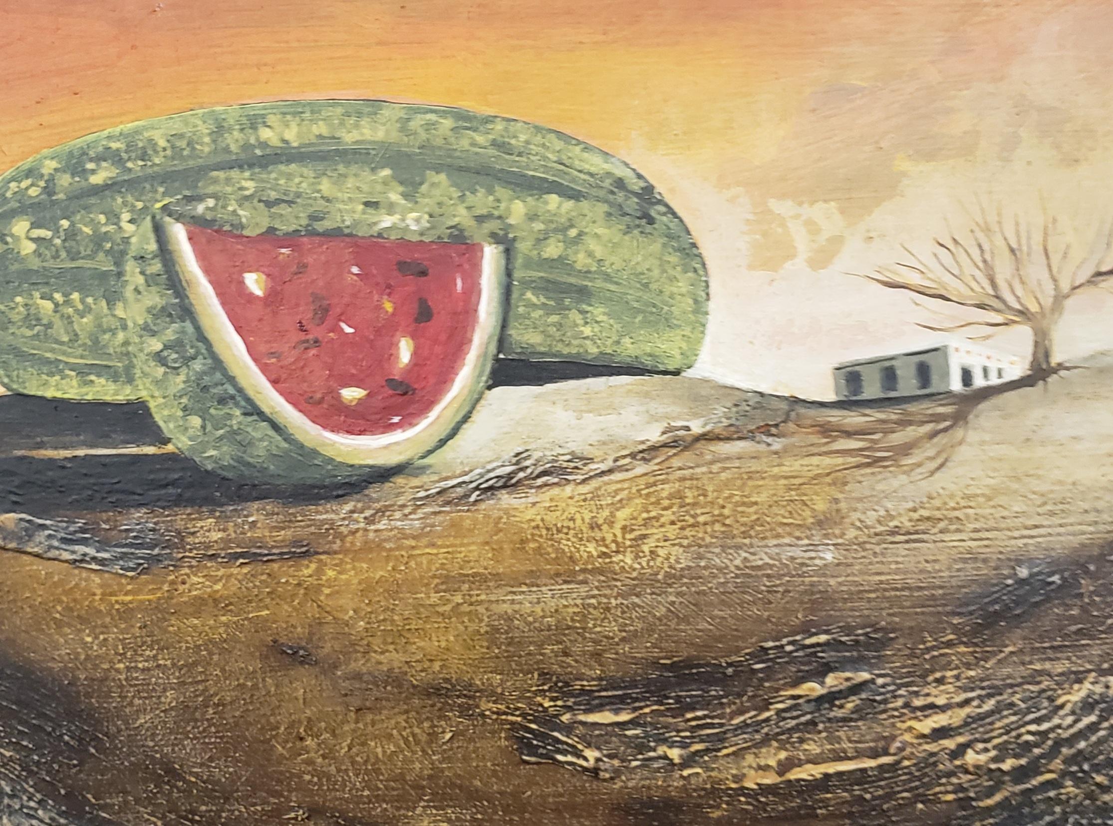 Sandia (Watermelon) Surreal  Emerging Artist  National Academy of Art of Uruguay - Painting by Carlos Duarte