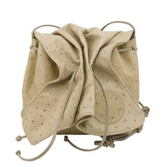 Carlos Falchi Beige Ostrich Mini Sac, 1980s