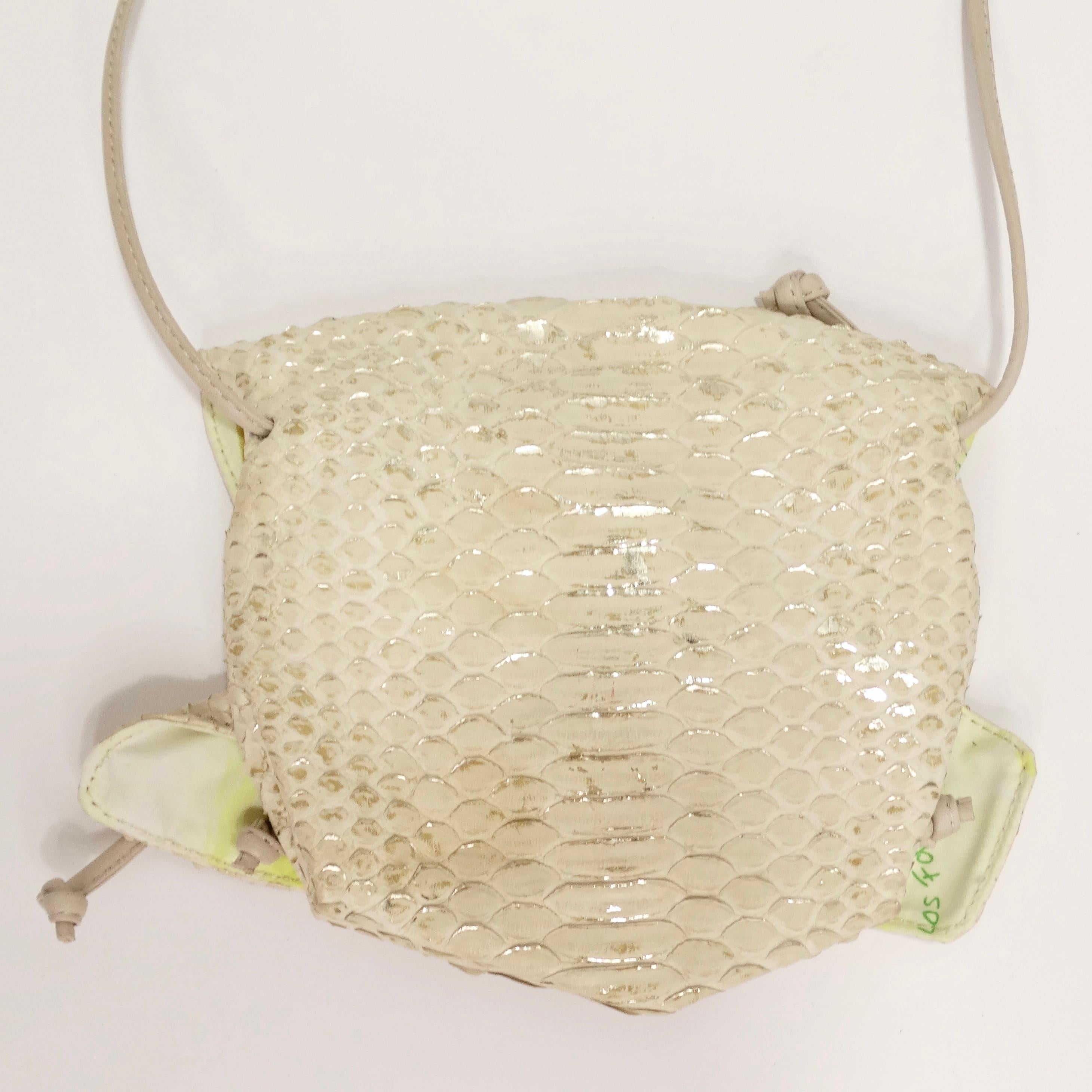 Carlos Falchi Vintage Crossbody Drawstring Mini Handbag In Good Condition For Sale In Scottsdale, AZ