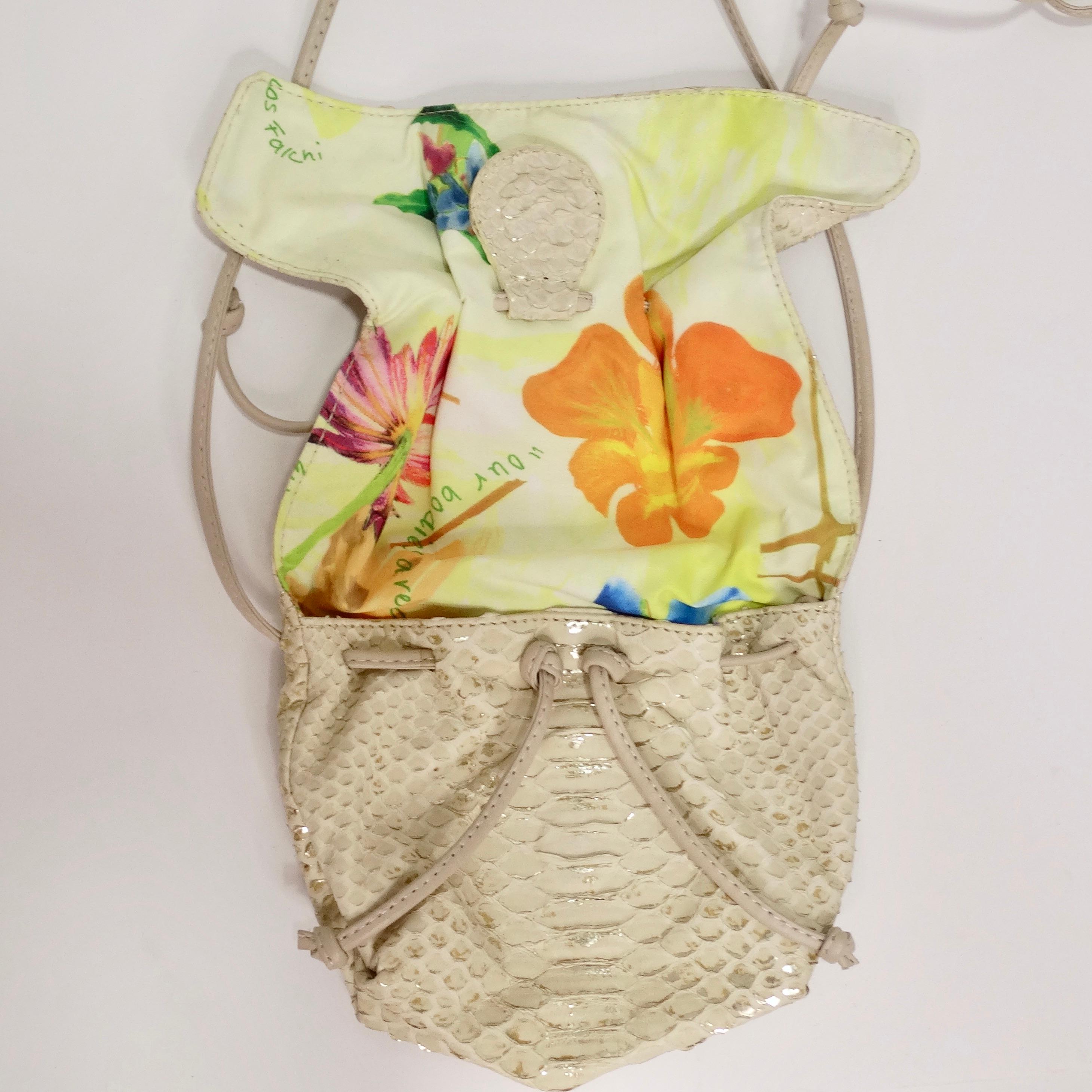 Women's or Men's Carlos Falchi Vintage Crossbody Drawstring Mini Handbag For Sale