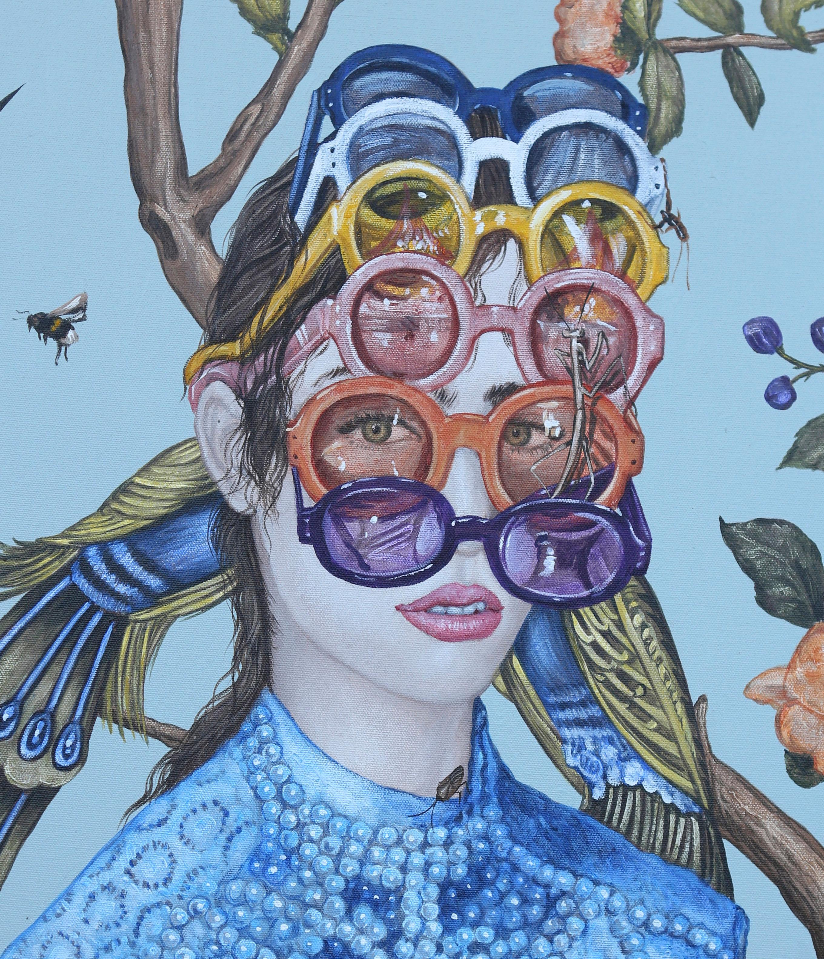 American Contemporary Art by Carlos Gamez de Francisco - The Lady and the Peacoc For Sale 3