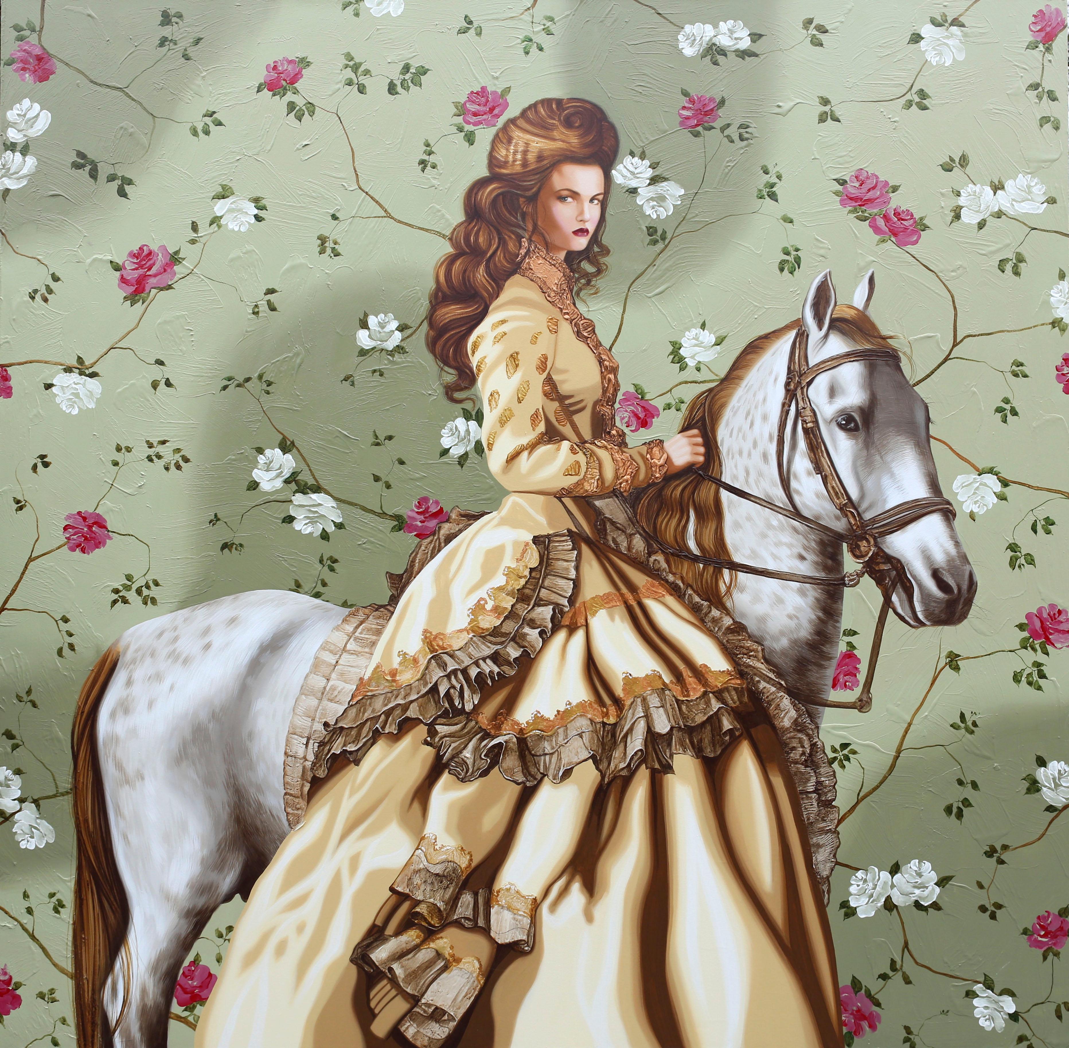 Figurative Painting de Carlos Gamez de Francisco  - Arte contemporáneo americano de Carlos Gamez De Francisco  - Elegante amazona