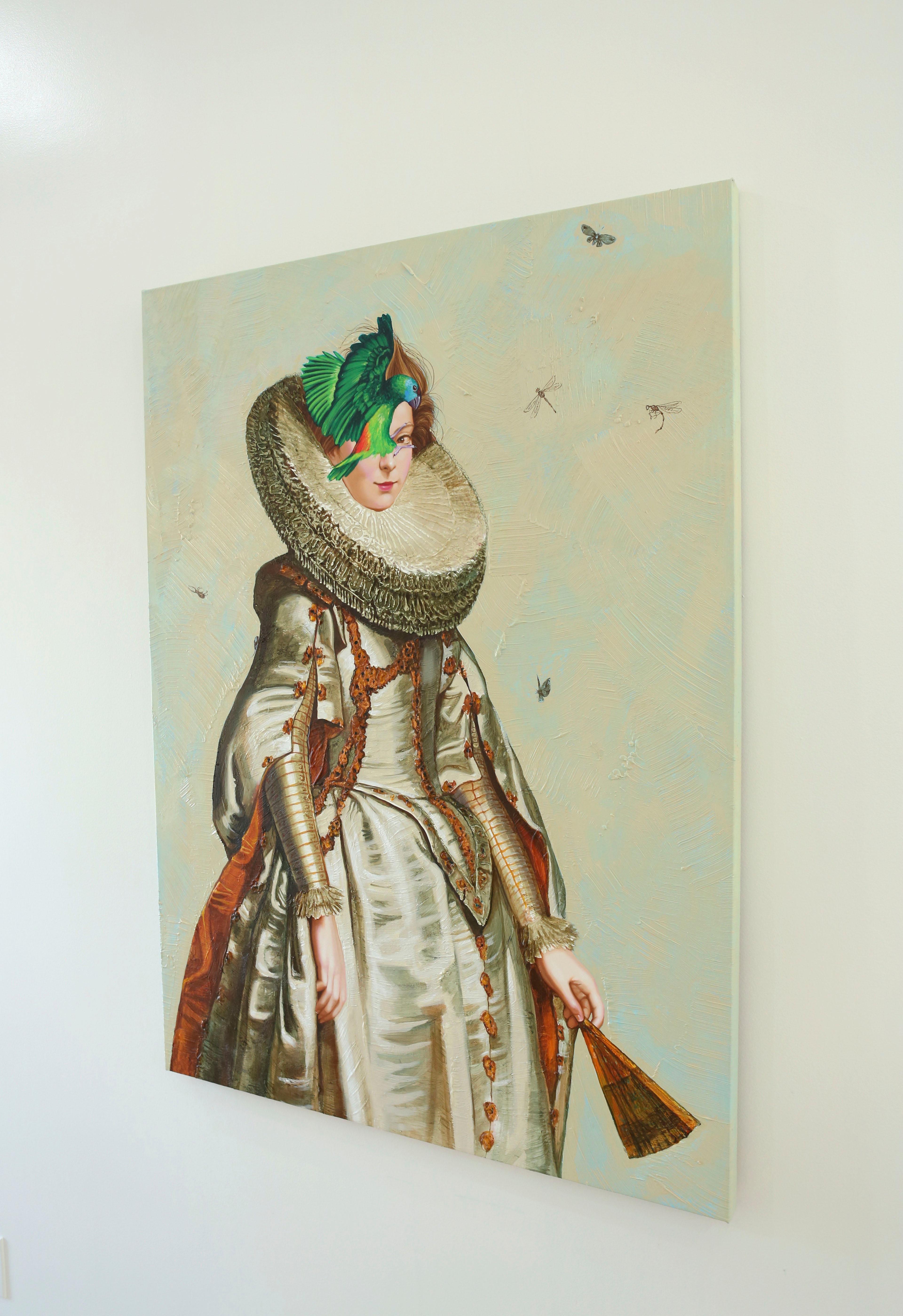 Zeitgenössische amerikanische Kunst von Carlos Gamez De Francisco  - Papageien und Könige I – Painting von Carlos Gamez de Francisco 