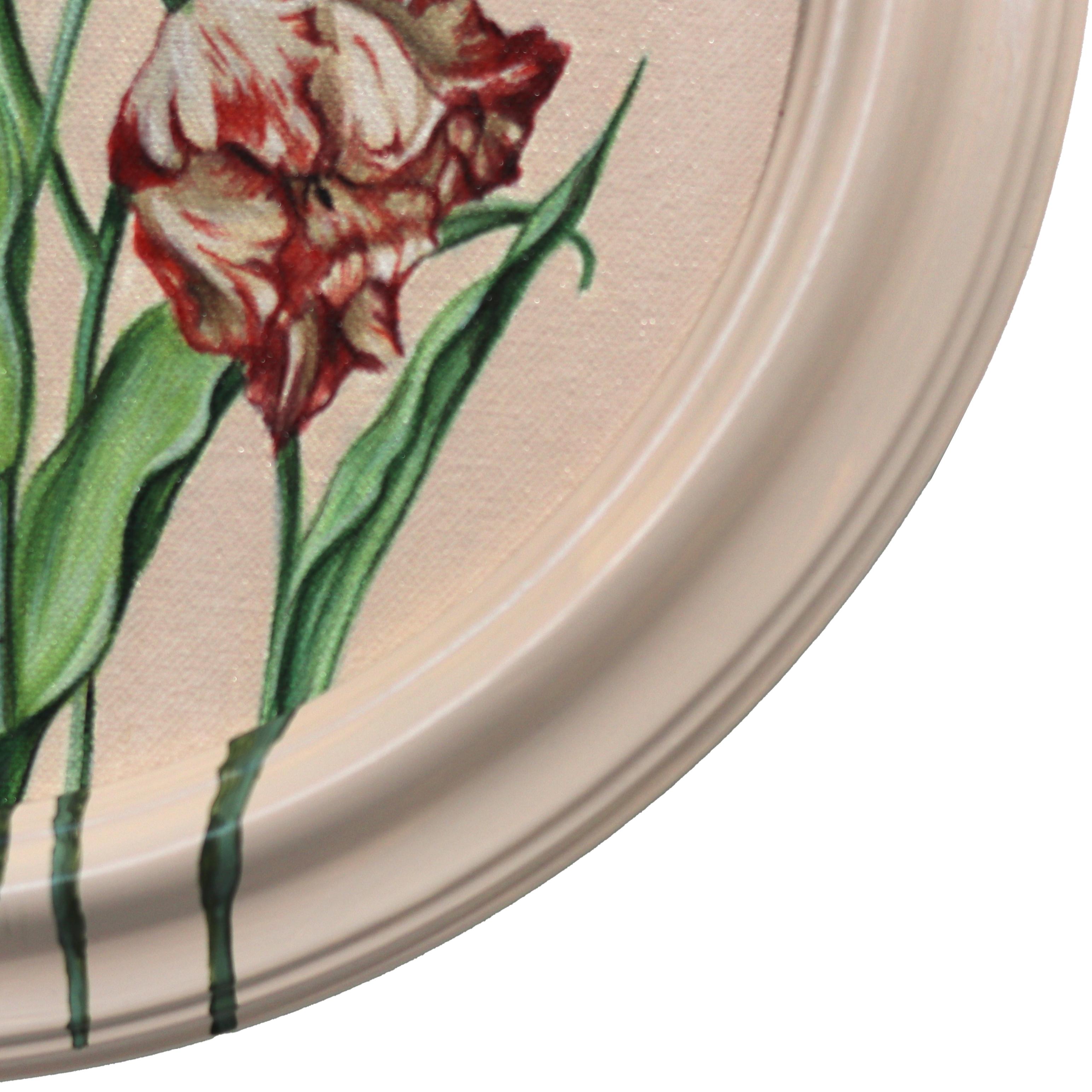 A Duck Flying Above the Clouds - Original Floral Surrealist Artwork on Canvas - Brown Abstract Painting by Carlos Gamez De Francisco