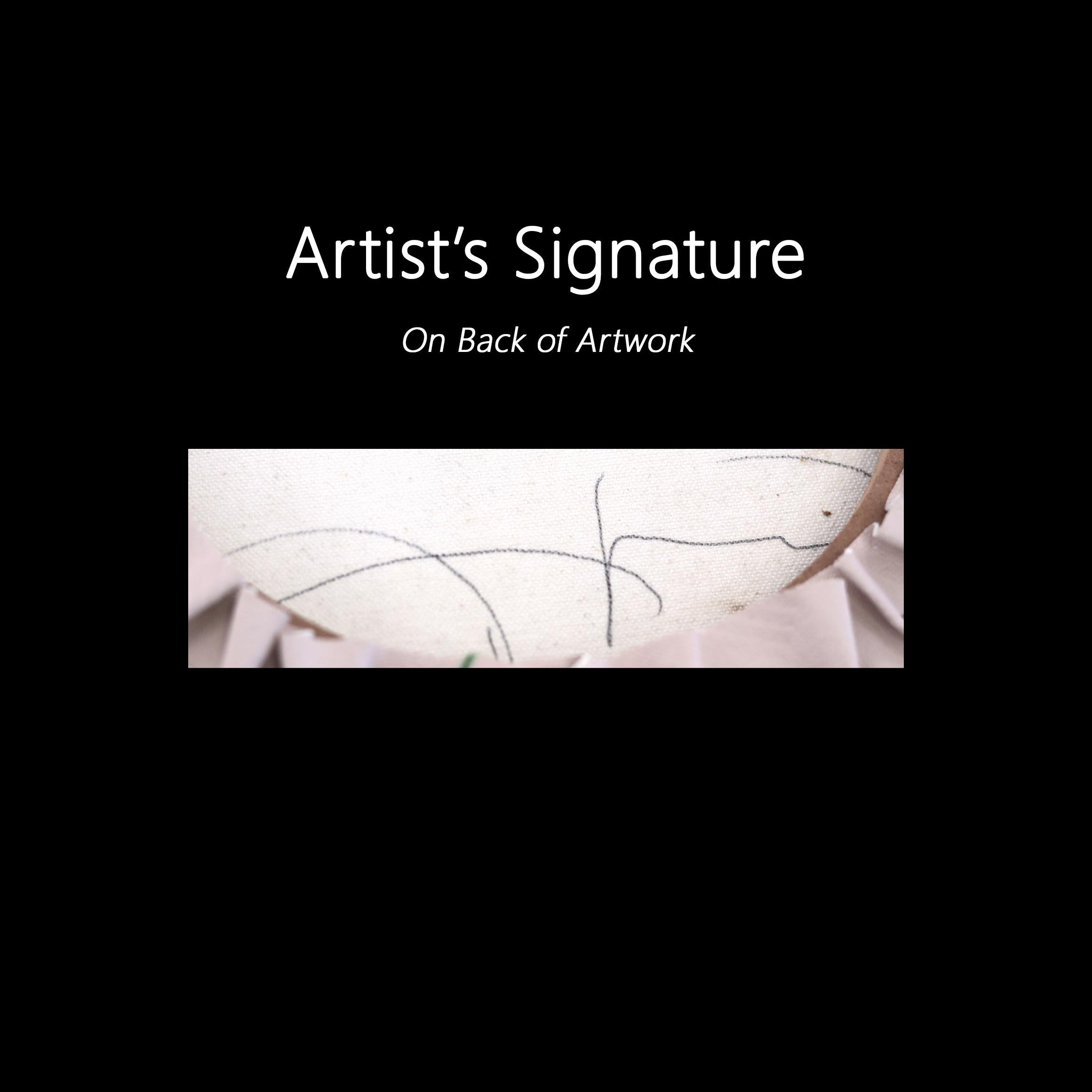 A Duck Flying Above the Clouds - Original Floral Surrealist Artwork on Canvas For Sale 5