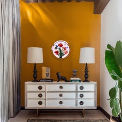 Uccello azzurro, petali di tulipano - Natura morta botanica con fiori e uccelli incorniciati