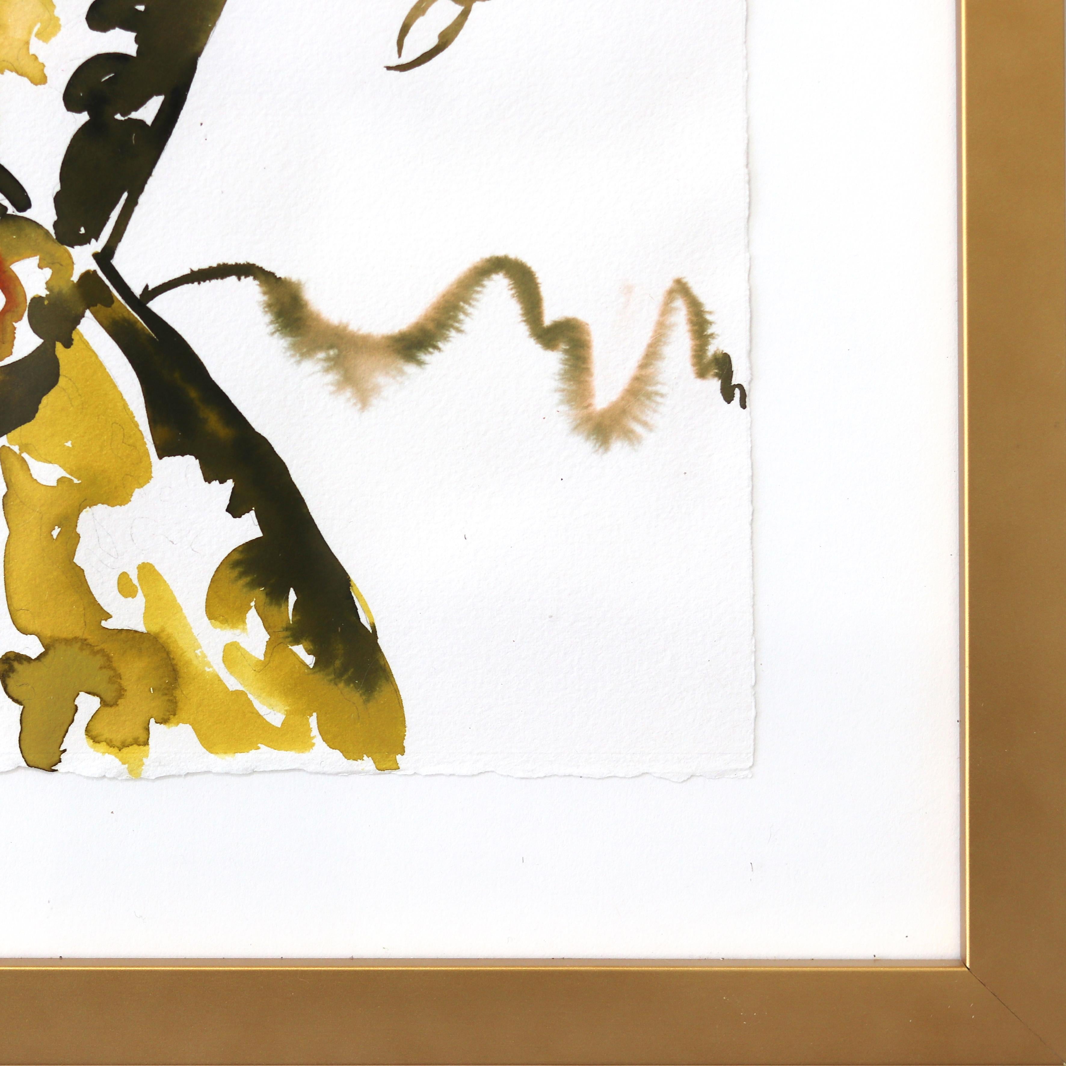 Bunny I - Original Buntes Florales Figuratives Weibliches Surrealistisches Gerahmtes Kunstwerk im Angebot 2