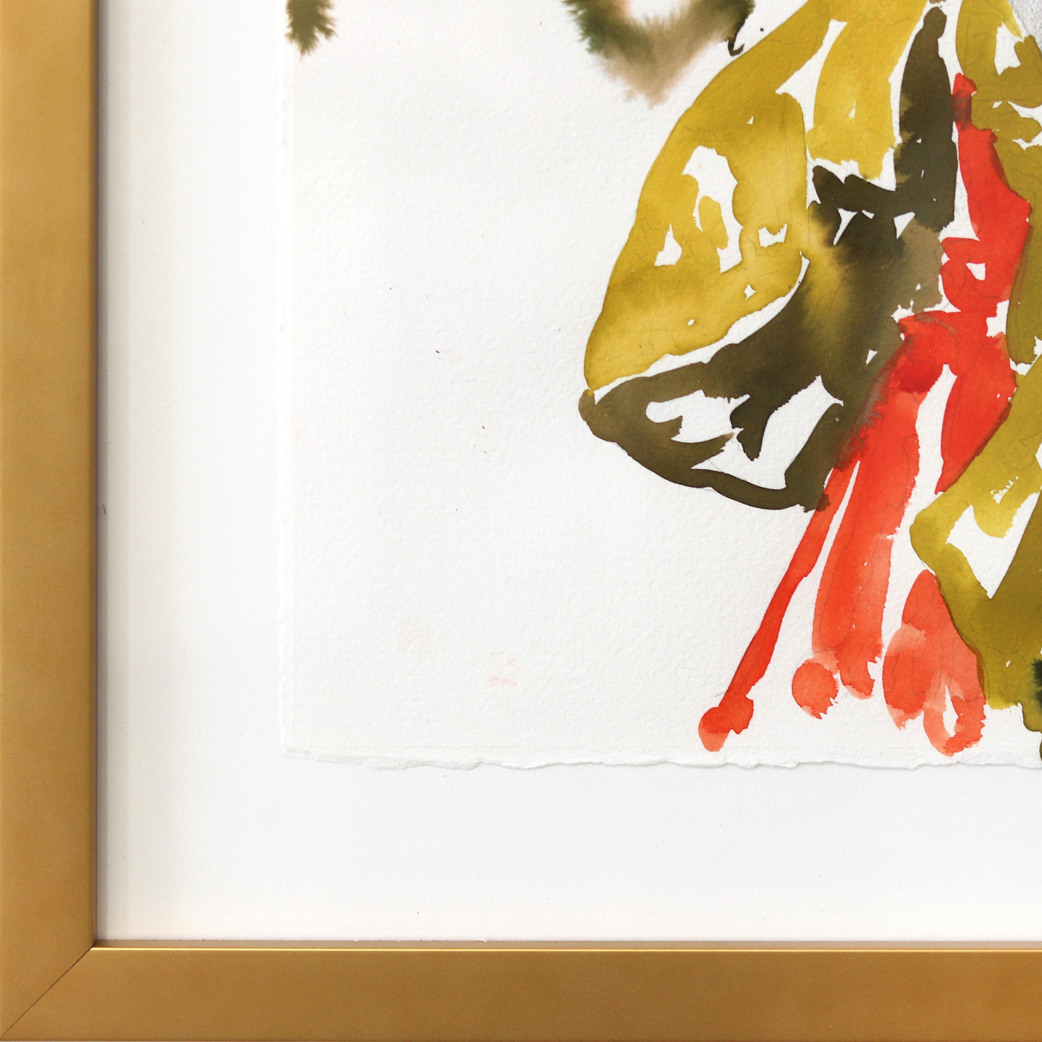 Bunny I - Original Buntes Florales Figuratives Weibliches Surrealistisches Gerahmtes Kunstwerk im Angebot 3