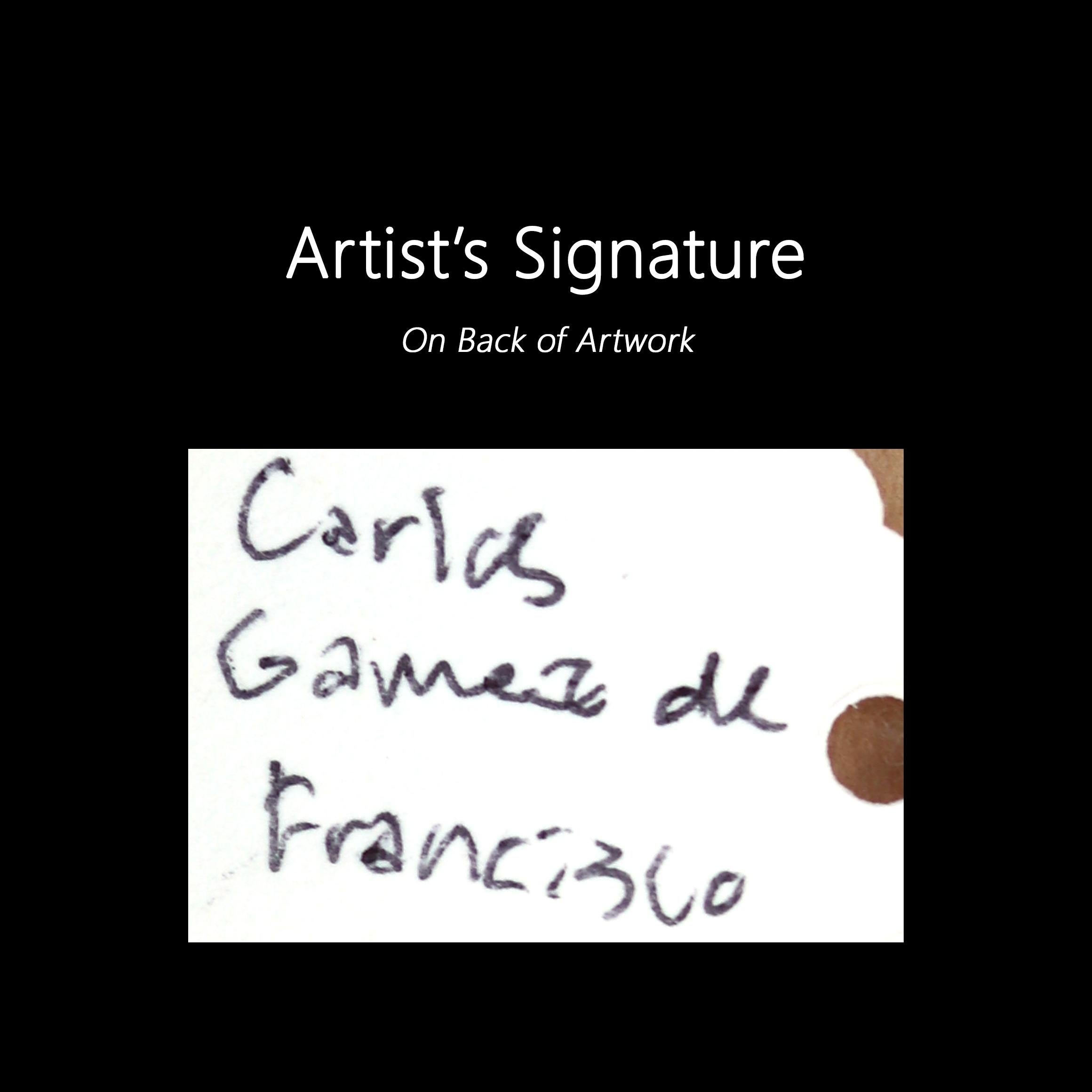 Bunny I - Original Buntes Florales Figuratives Weibliches Surrealistisches Gerahmtes Kunstwerk im Angebot 4