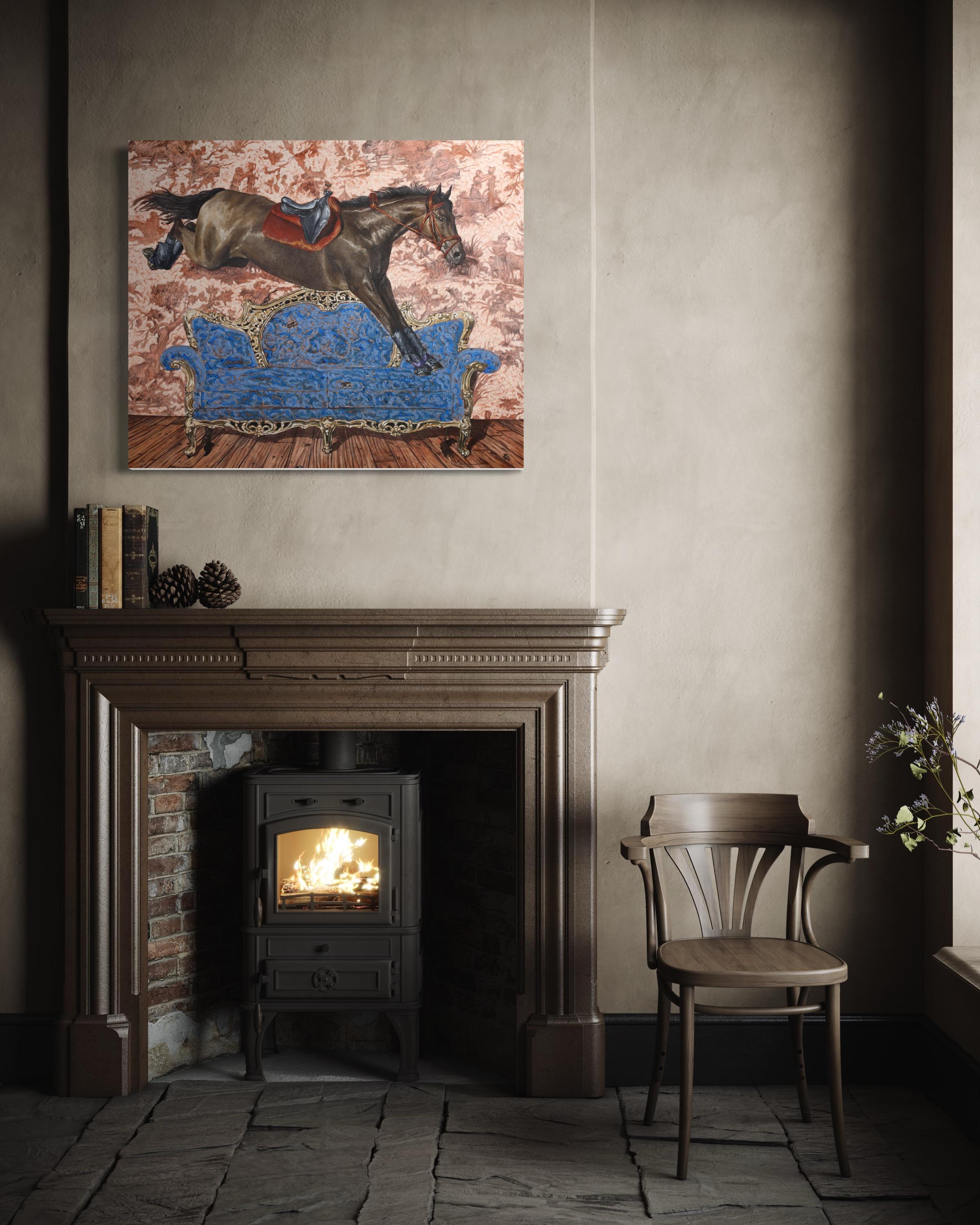 Equestrian Style and Decor II - Contemporary  surrealistic horse painting - Surrealist Painting by Carlos Gamez De Francisco