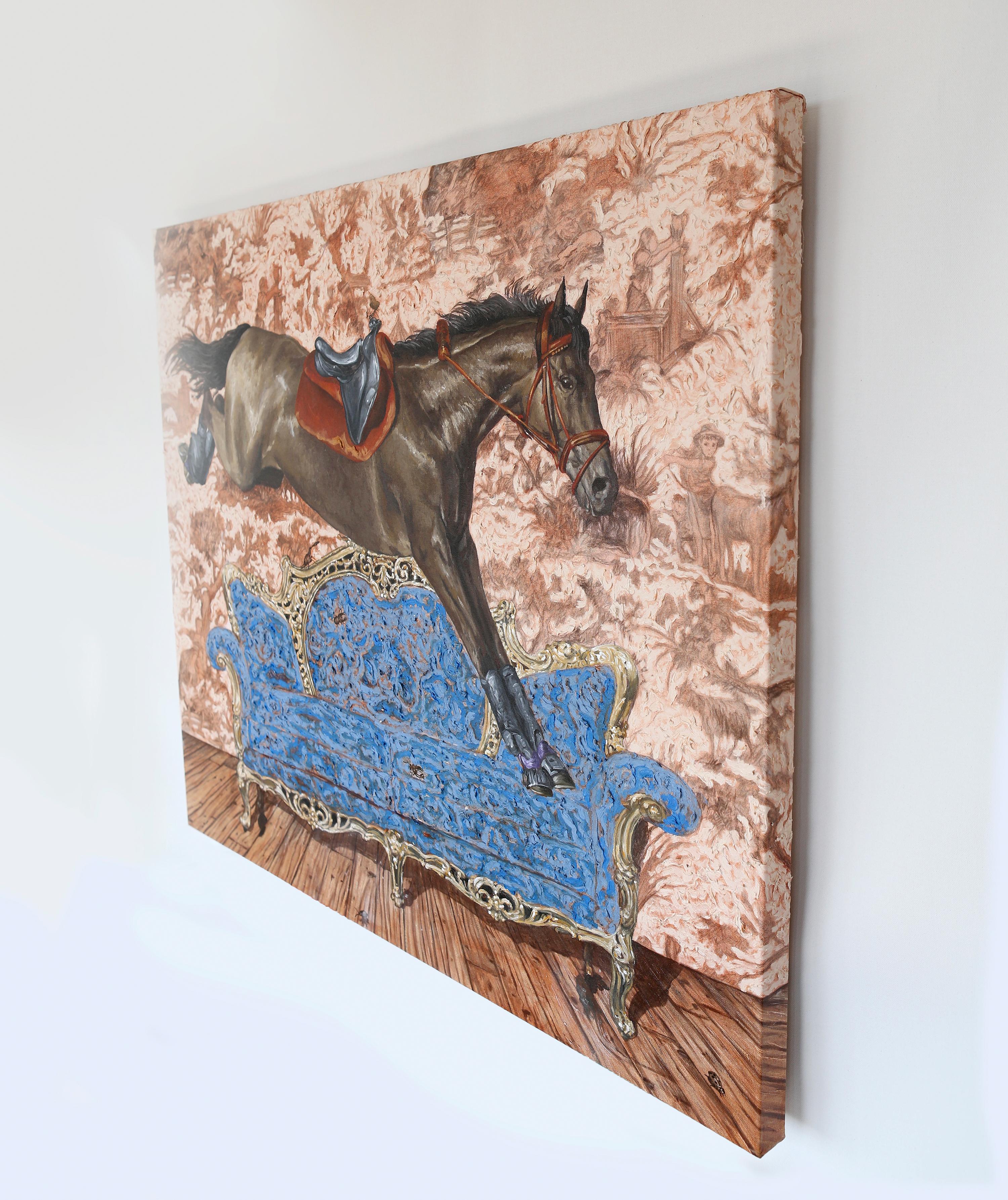 Equestrian Style and Decor II - Contemporary  surrealistic horse painting For Sale 1