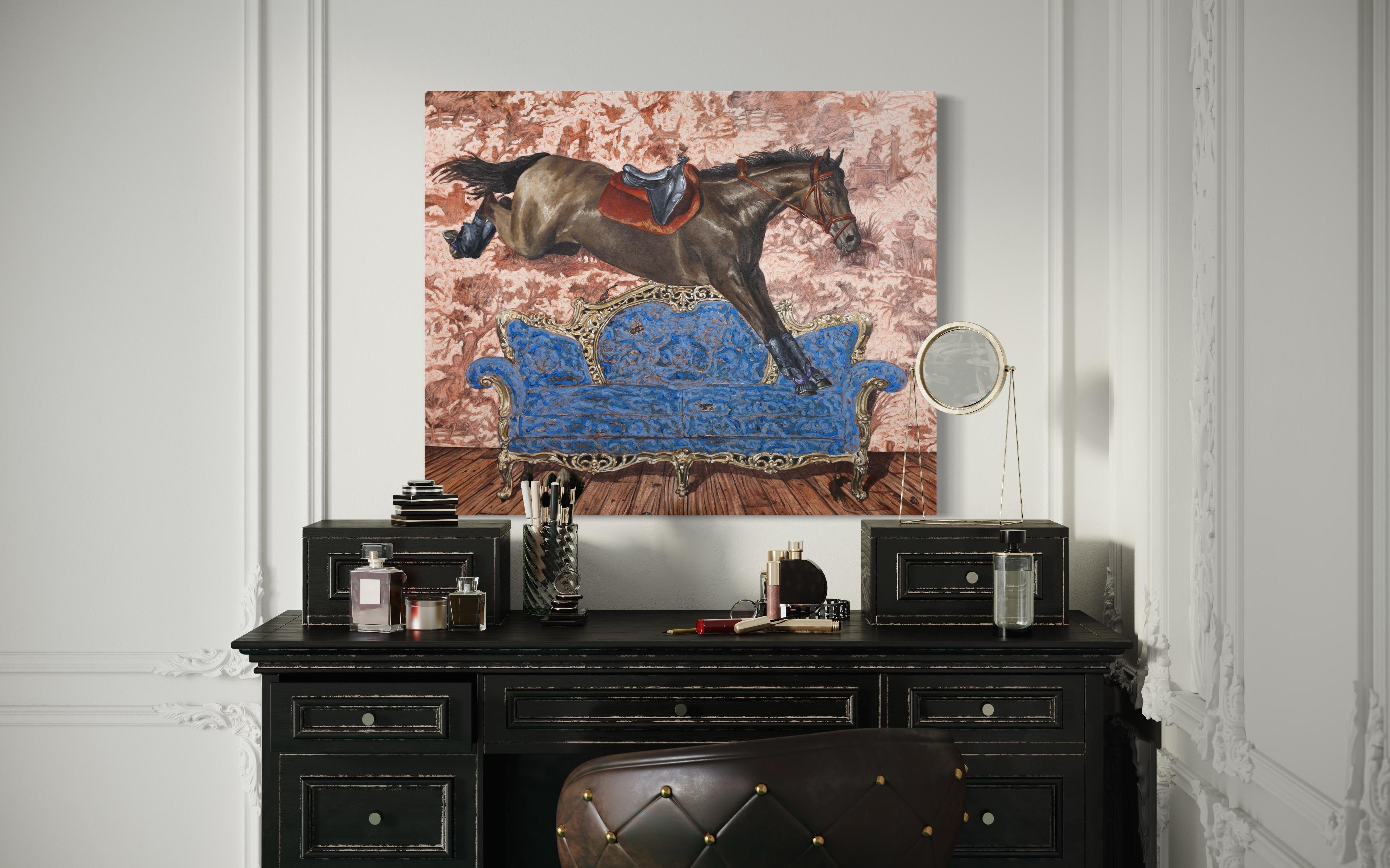 Equestrian Style and Decor II - Contemporary  surrealistic horse painting For Sale 1
