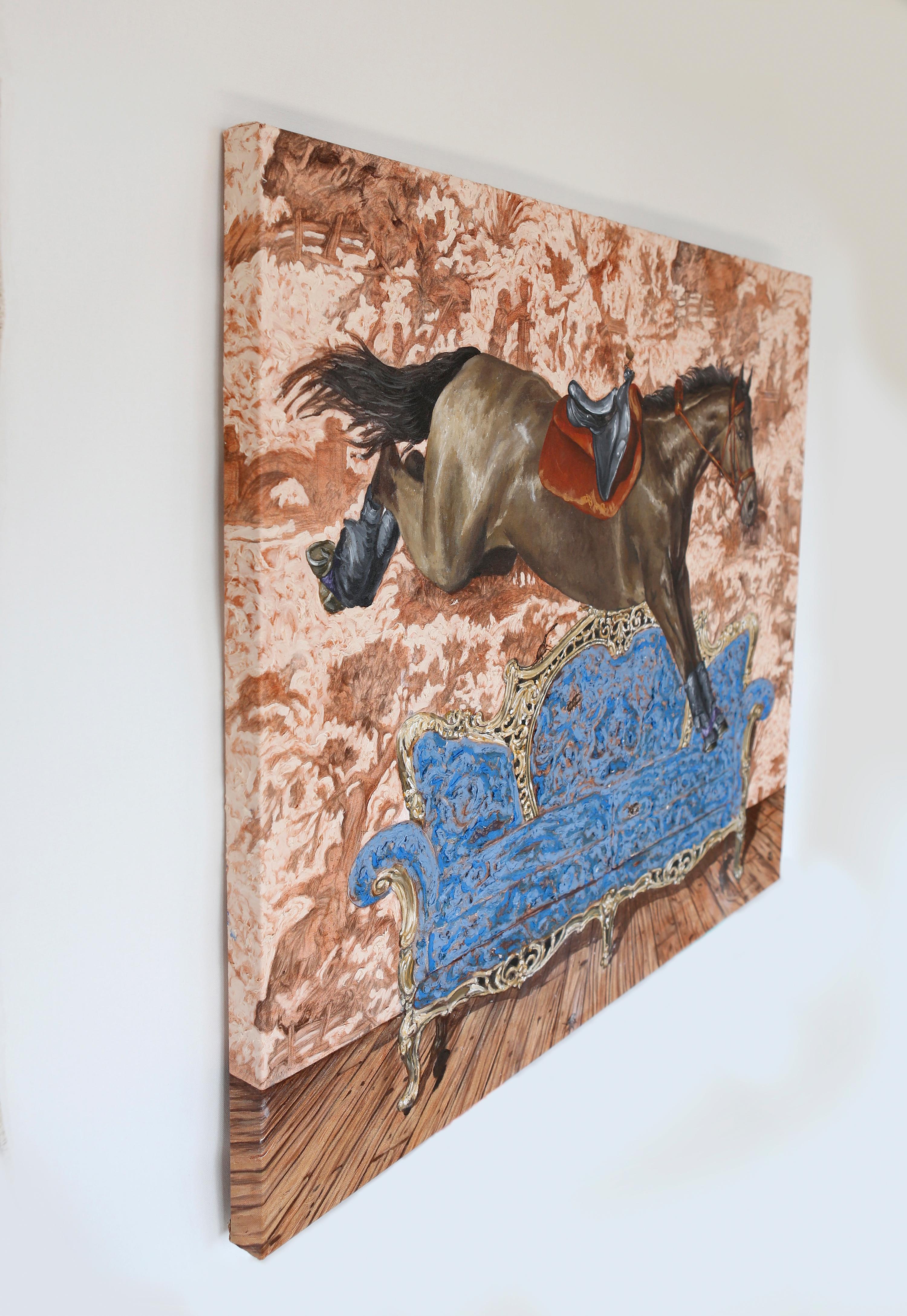 Stile e arredamento equestre II - Contemporaneo  pittura surrealista di cavalli in vendita 2