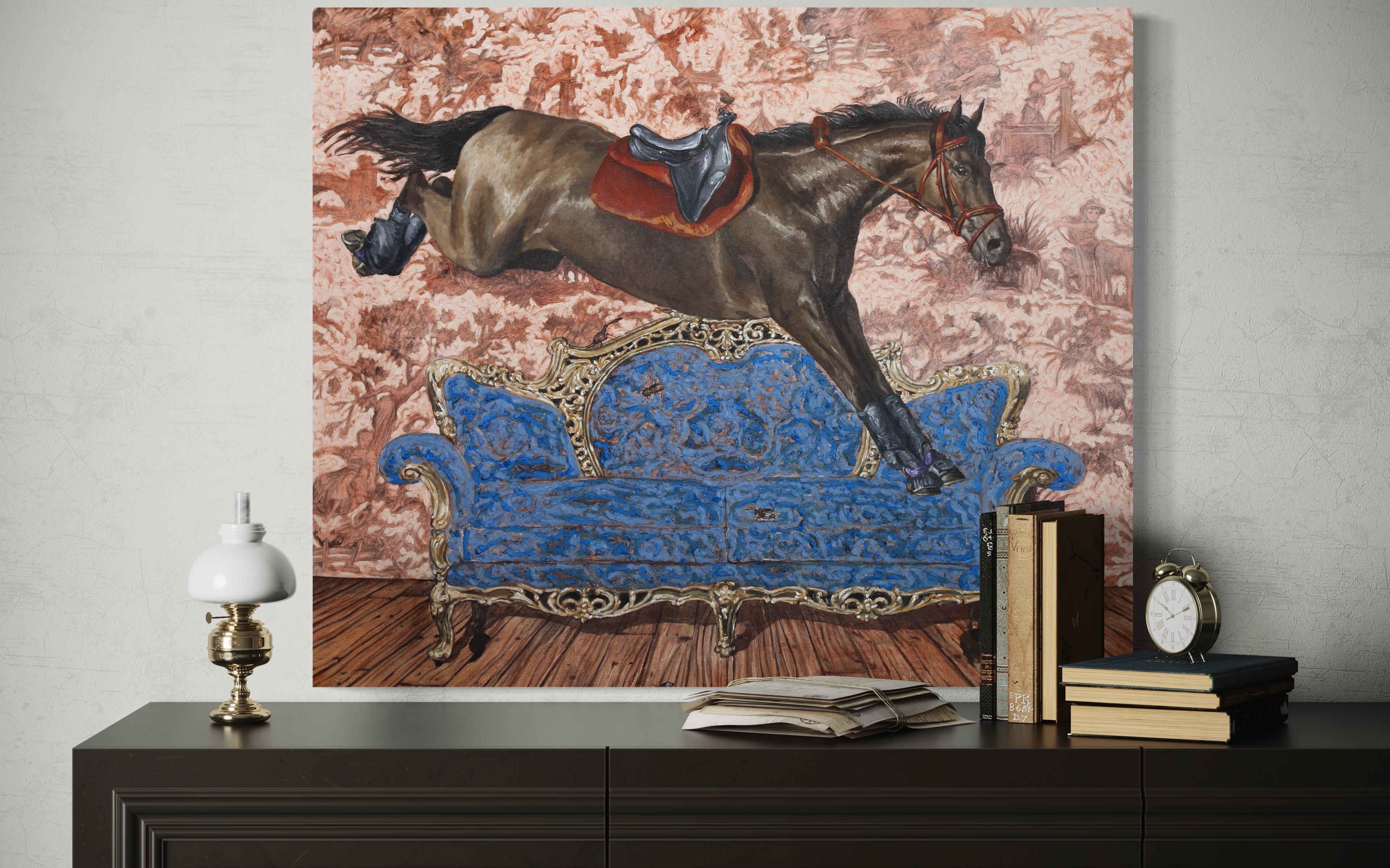 Equestrian Style and Decor II - Contemporary  surrealistic horse painting For Sale 4