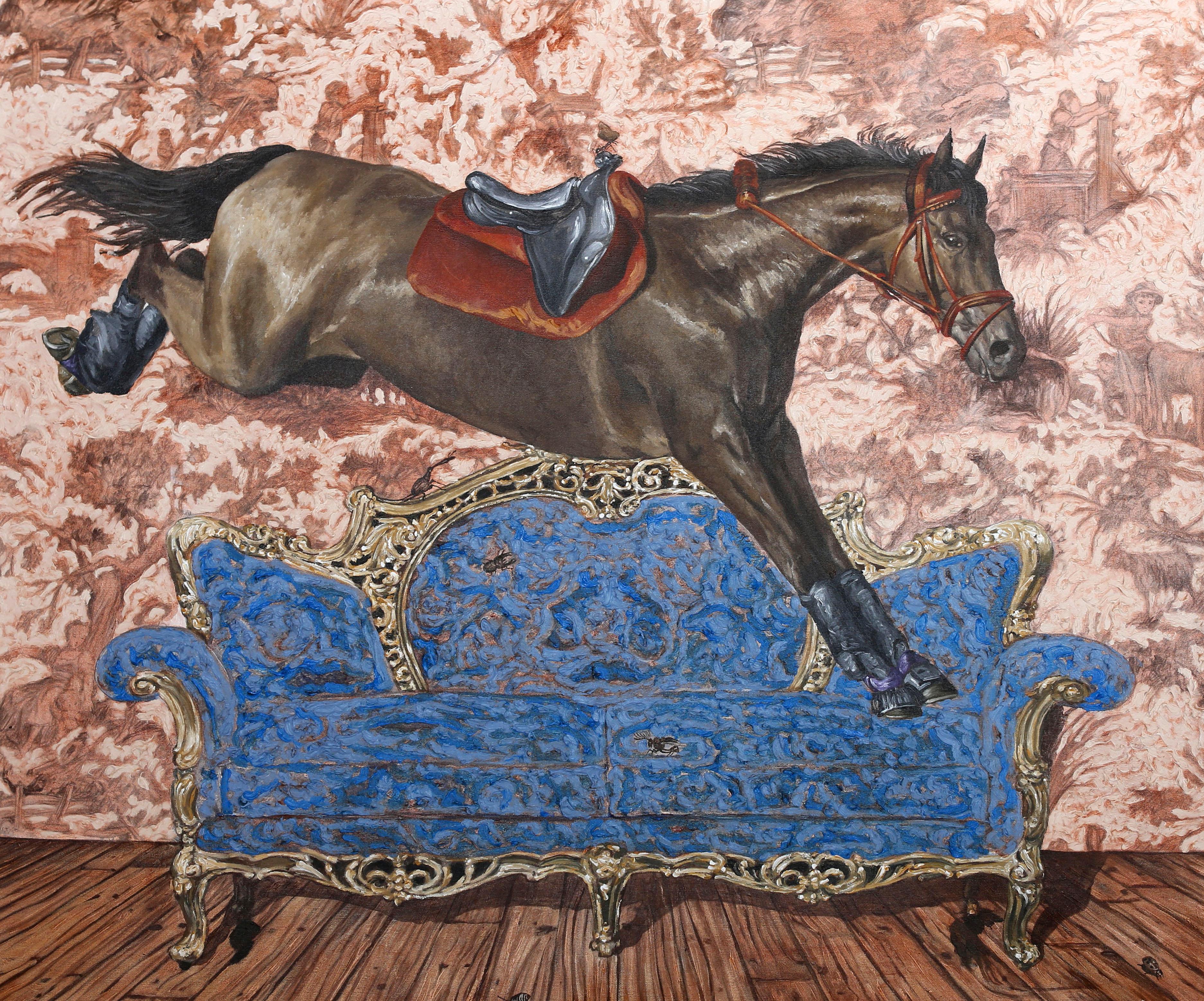 Carlos Gamez De Francisco Portrait Painting - Equestrian Style and Decor II - Contemporary  surrealistic horse painting