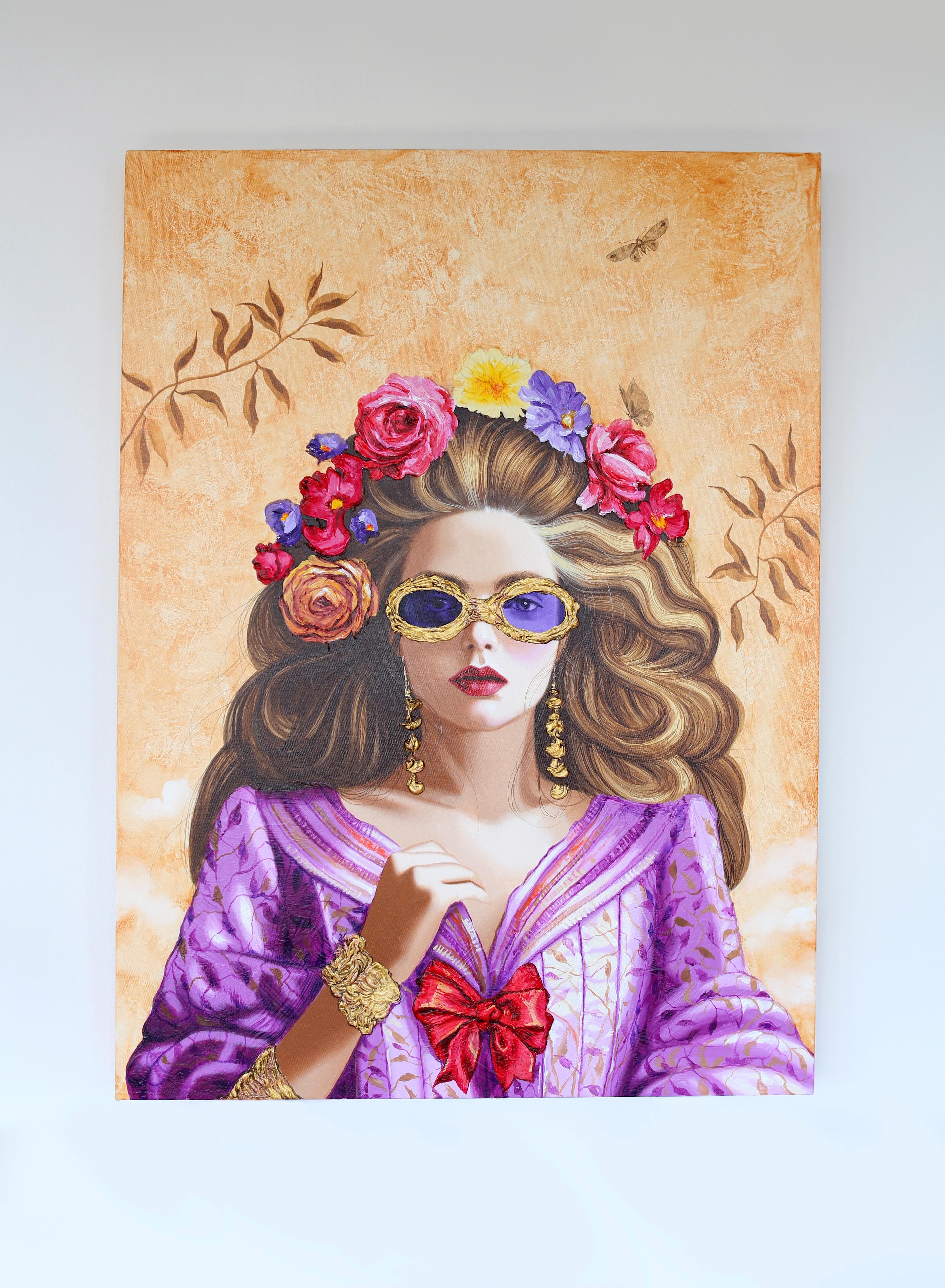Fashion Essentials I - Zeitgenössische farbenfrohe surrealistische Malerei – Painting von Carlos Gamez De Francisco