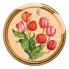 In The Blooming Season I - Framed Botanical Flowers Still Life Acrylic Painting