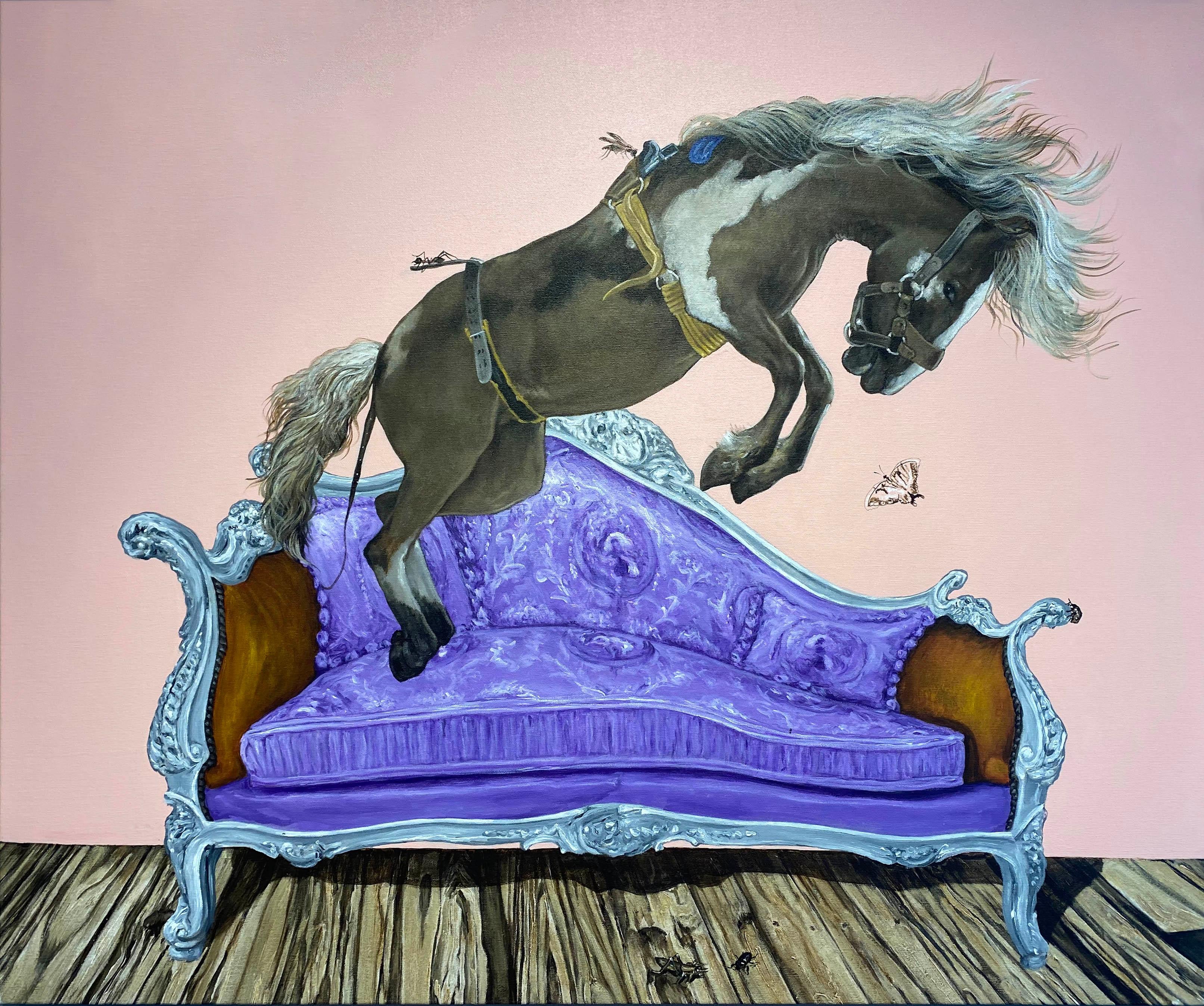 Le opere dell'artista si addentrano nell'affascinante regno della realtà distorta, invocando un senso di felicità e benessere di un'epoca passata che esiste solo nell'immaginazione. Attraverso un gioco creativo di periodi storici, moda, immagini e