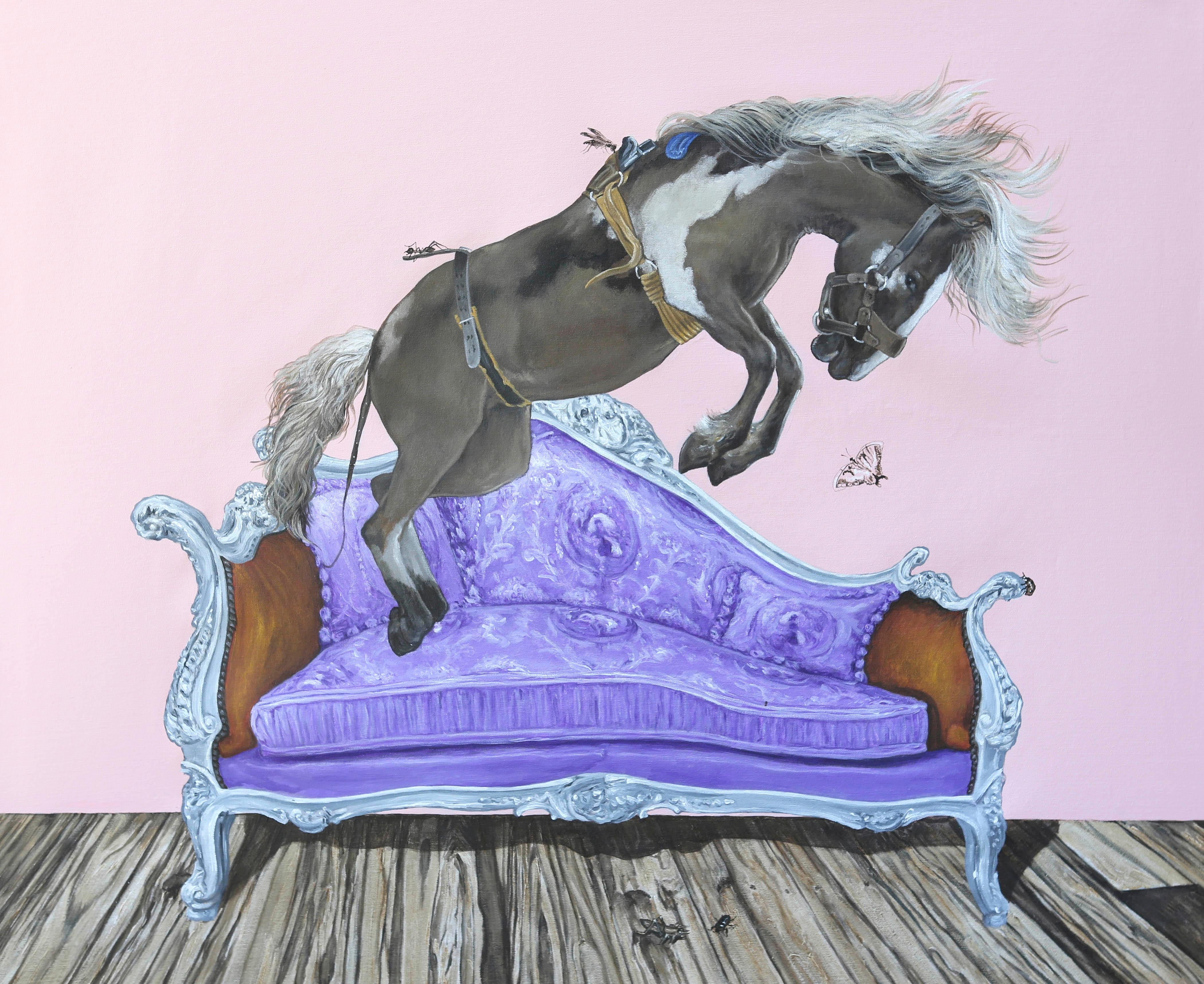 KEEPING PETS OFF THE FURNITURE V - Painting by Carlos Gamez De Francisco