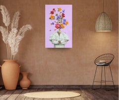 Lavendel und Gold - Original Kunstwerk - Surrealismus figurative Malerei