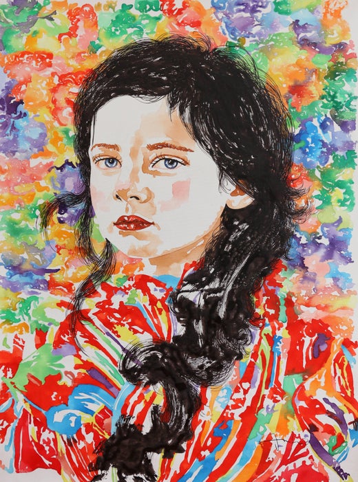 Carlos Gamez De Francisco Portrait Of A Young Girl Bright
