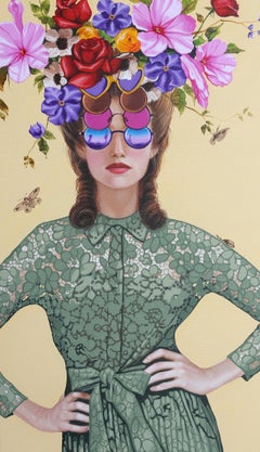Power Posing and Glasses - original artwork - surrealism figurative painting