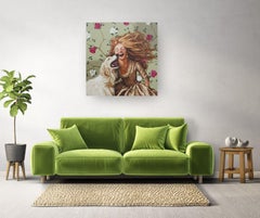 Pure Joy I - original surrealism figurative painting - contemporary artwork