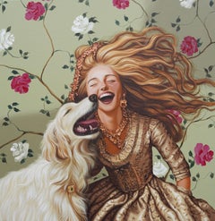 Pure Joy I - peinture figurative surréaliste originale - œuvre d'art contemporain