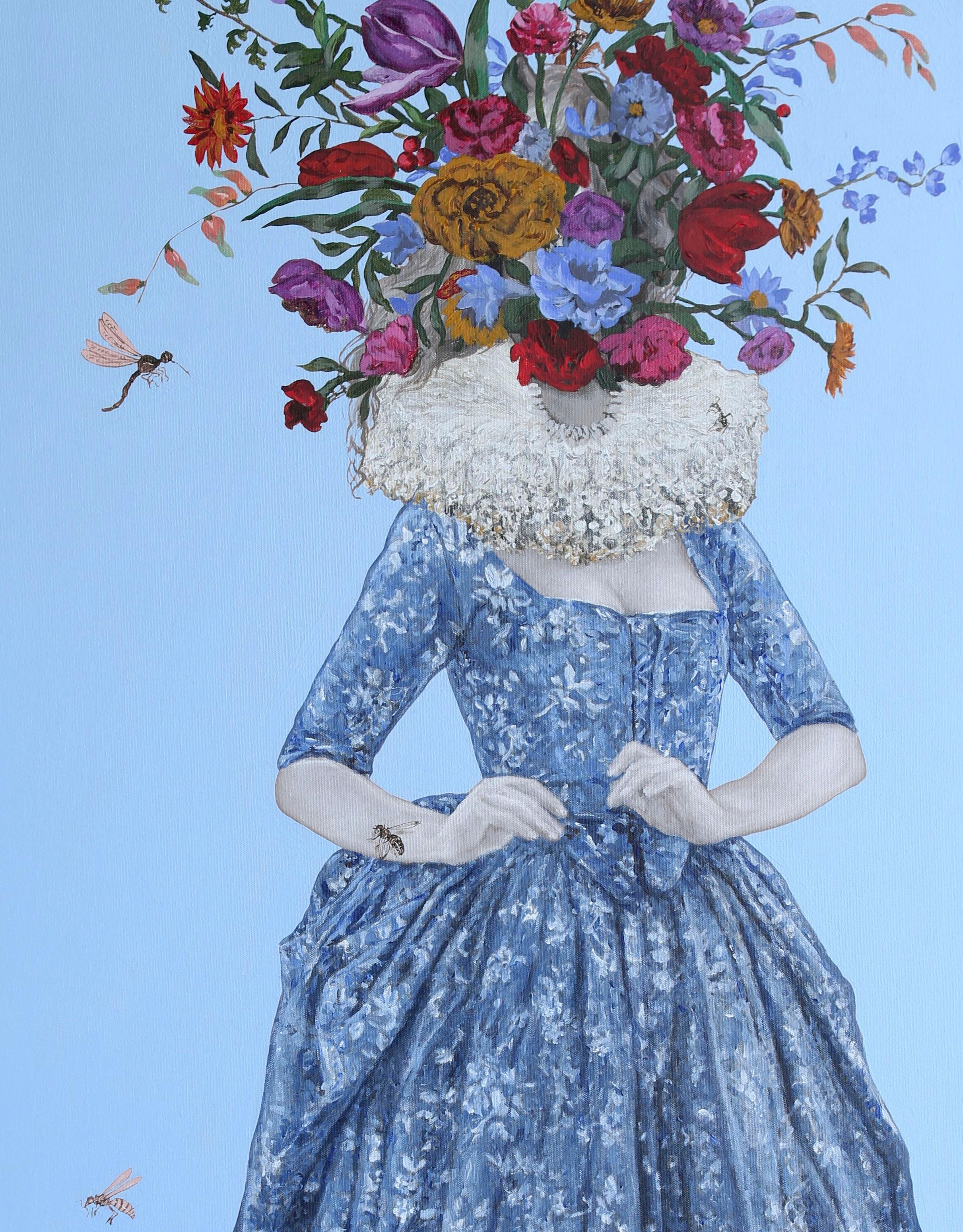 La ragazza blu - Painting di Carlos Gamez De Francisco
